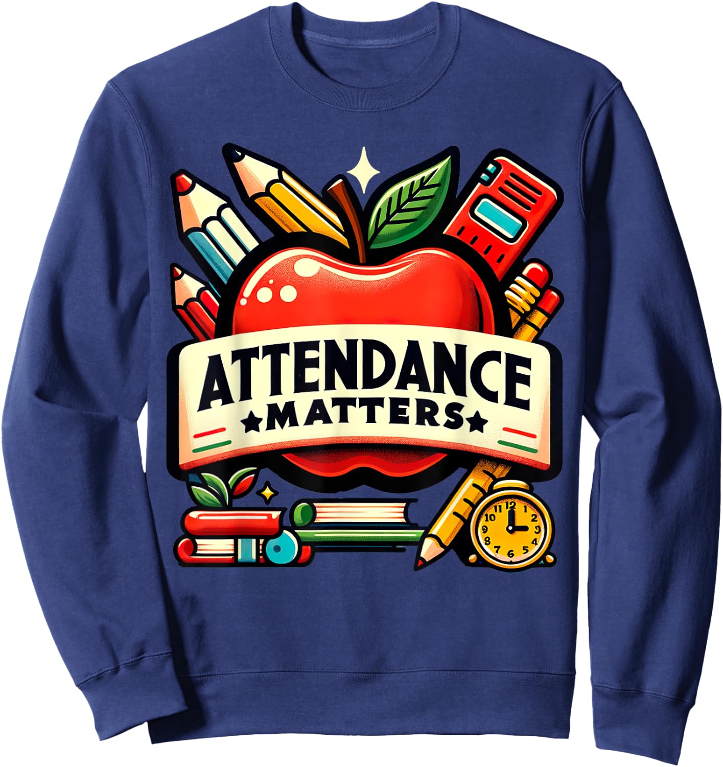 Attendance Matters Teacher Back to School Women Sweatshirt - Sweatshirt | Navy