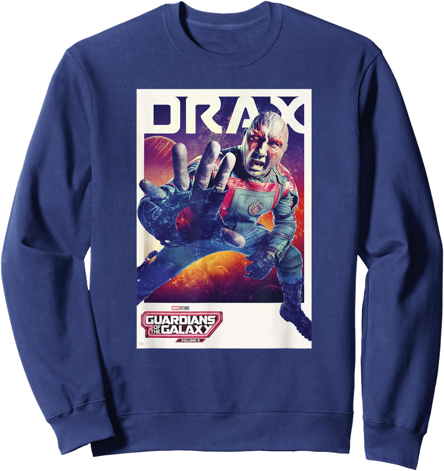 Marvel Guardians of the Galaxy Vol. 3 Drax Solo Poster Sweatshirt - Sweatshirt | Navy