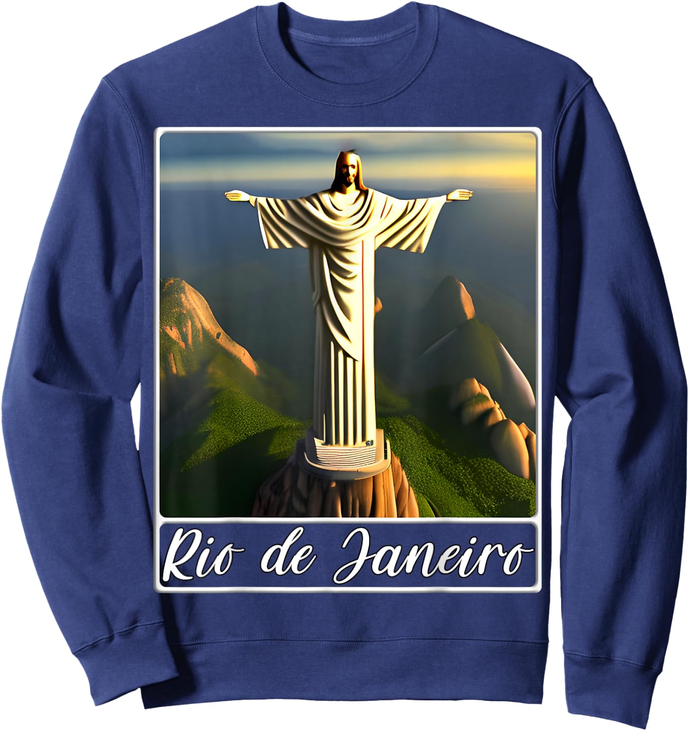 Christ the Redeemer Rio de Janeiro Brazil Sweatshirt - Sweatshirt | Navy