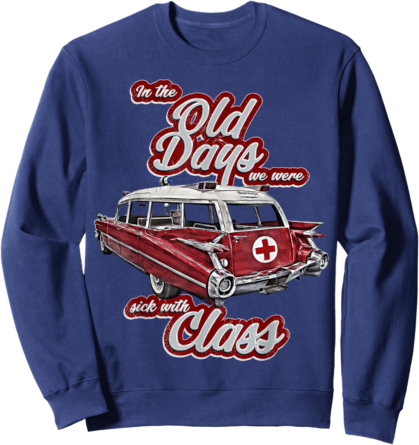 Miller,Meteor,Hotrod,Classic Ambulance car,Hearse1950s,1960s Sweatshirt - Sweatshirt | Navy