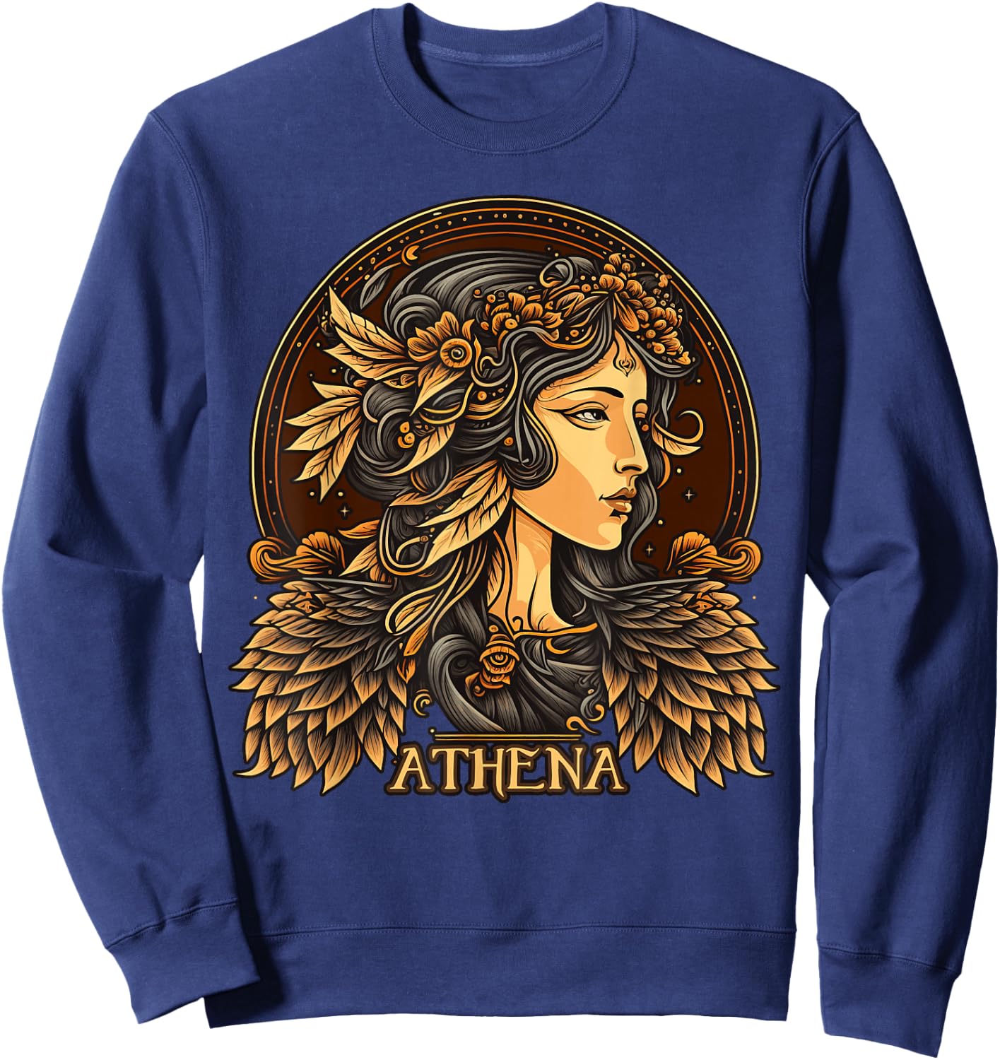 Greek Mythology Ancient Goddess Athena Olympian Deity Sweatshirt - Sweatshirt | Navy