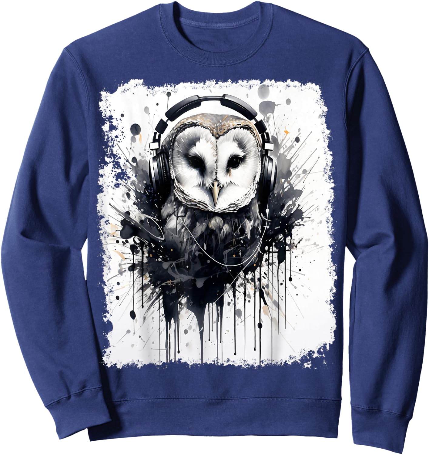 Ink Art Barn Owl Music Sweatshirt - Sweatshirt | Navy