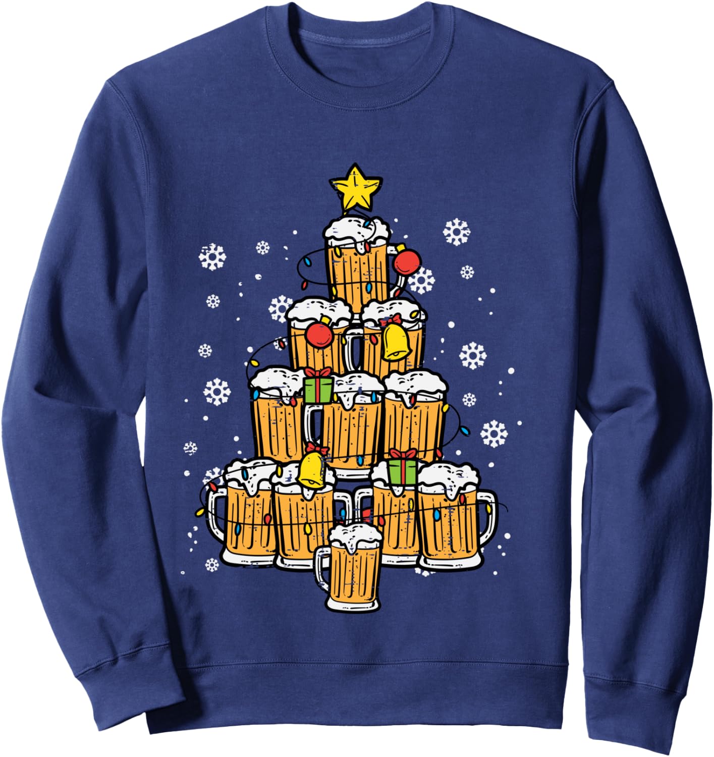 Beer Christmas Tree Xmas Pajamas PJs Brew Dad Men Sweatshirt - Sweatshirt | Navy