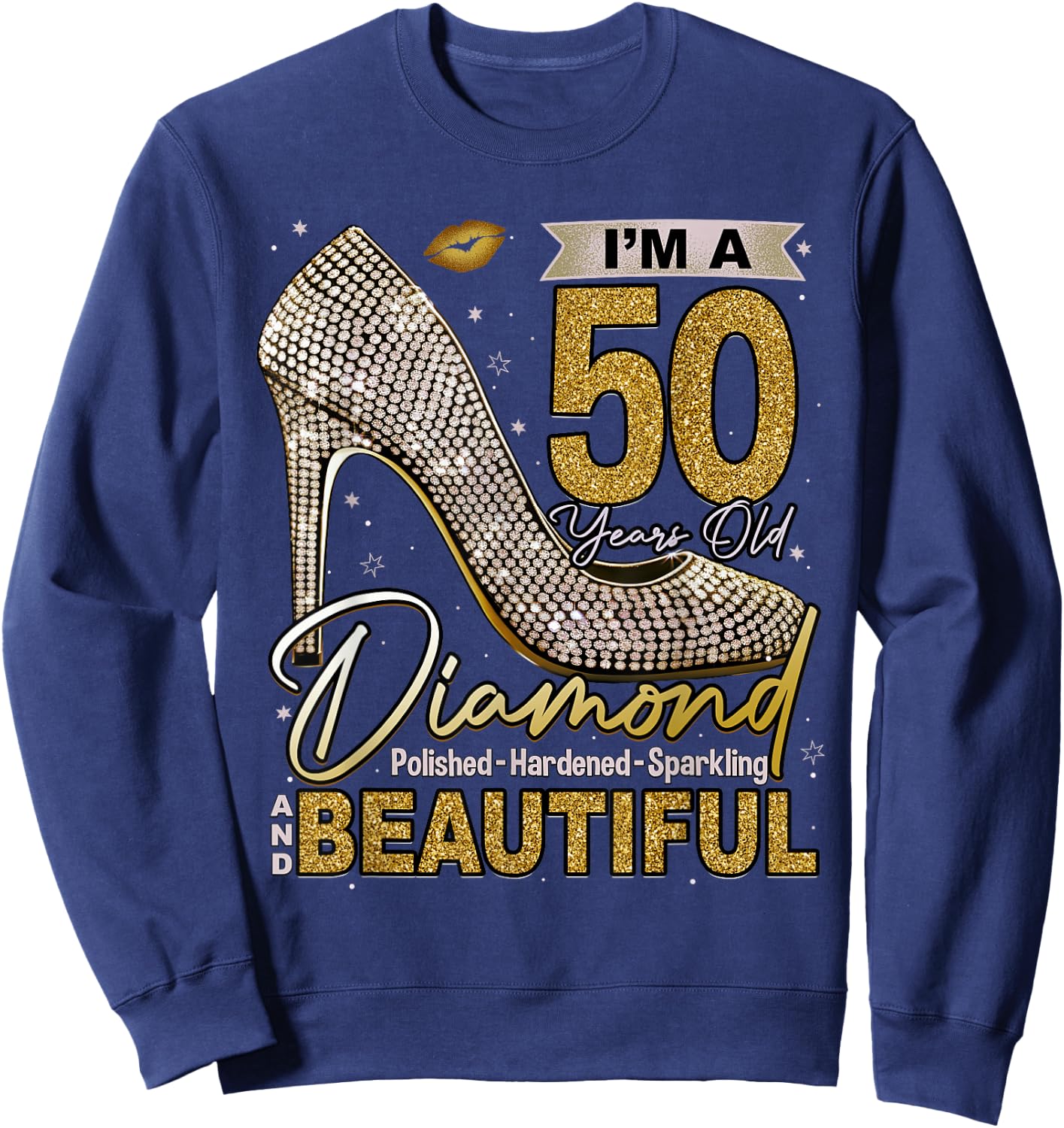 This Queen Makes 50 Looks Fabulous Shirt 50th Birthday Girls Sweatshirt - Sweatshirt | Navy