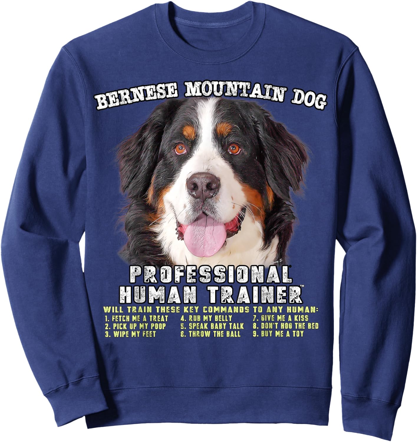 Bernese Mountain Dog Professional Human Trainer Sweatshirt - Sweatshirt | Navy