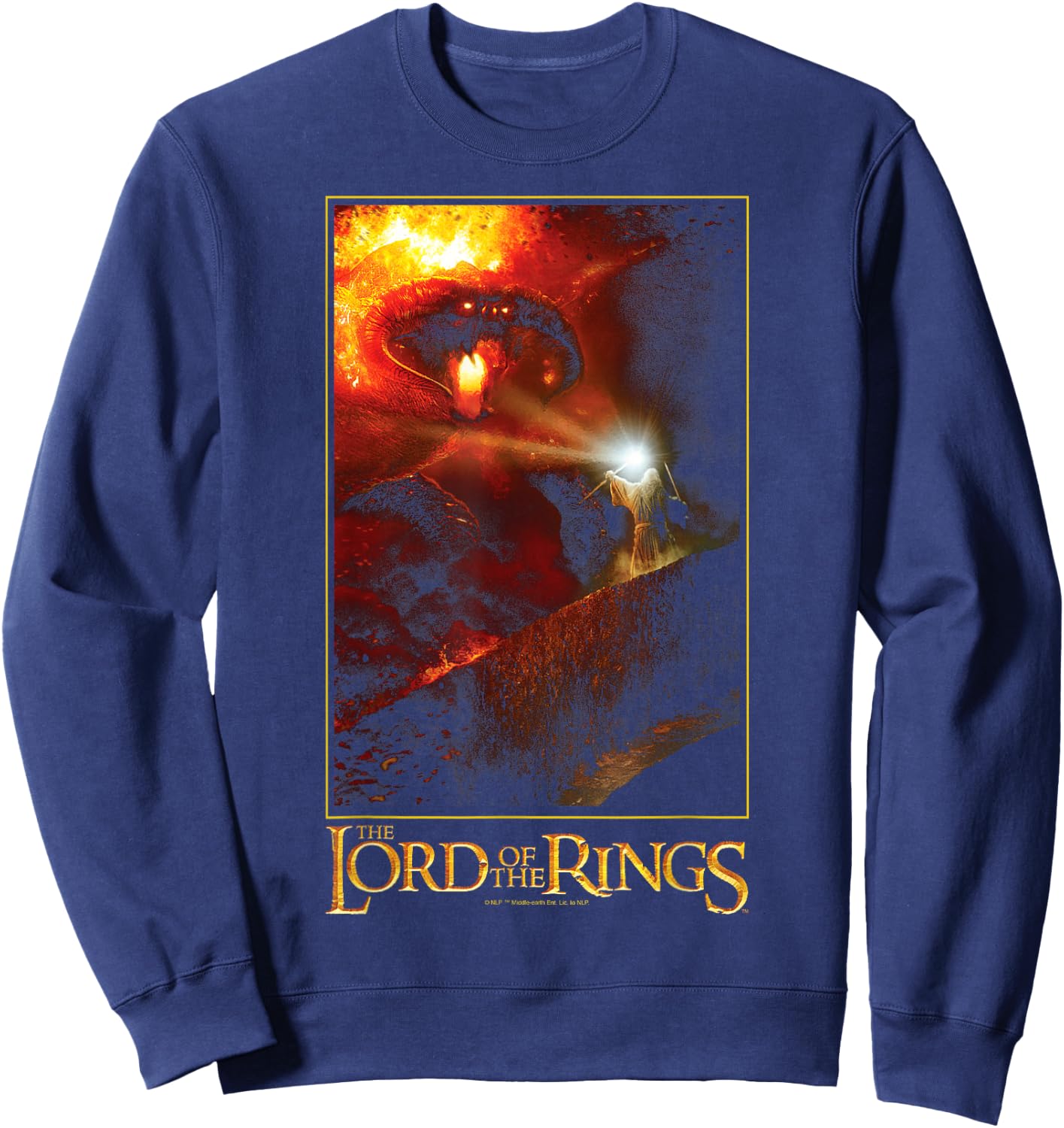 The Lord Of The Rings You Shall Not Pass! Balrog Poster Sweatshirt - Sweatshirt | Navy