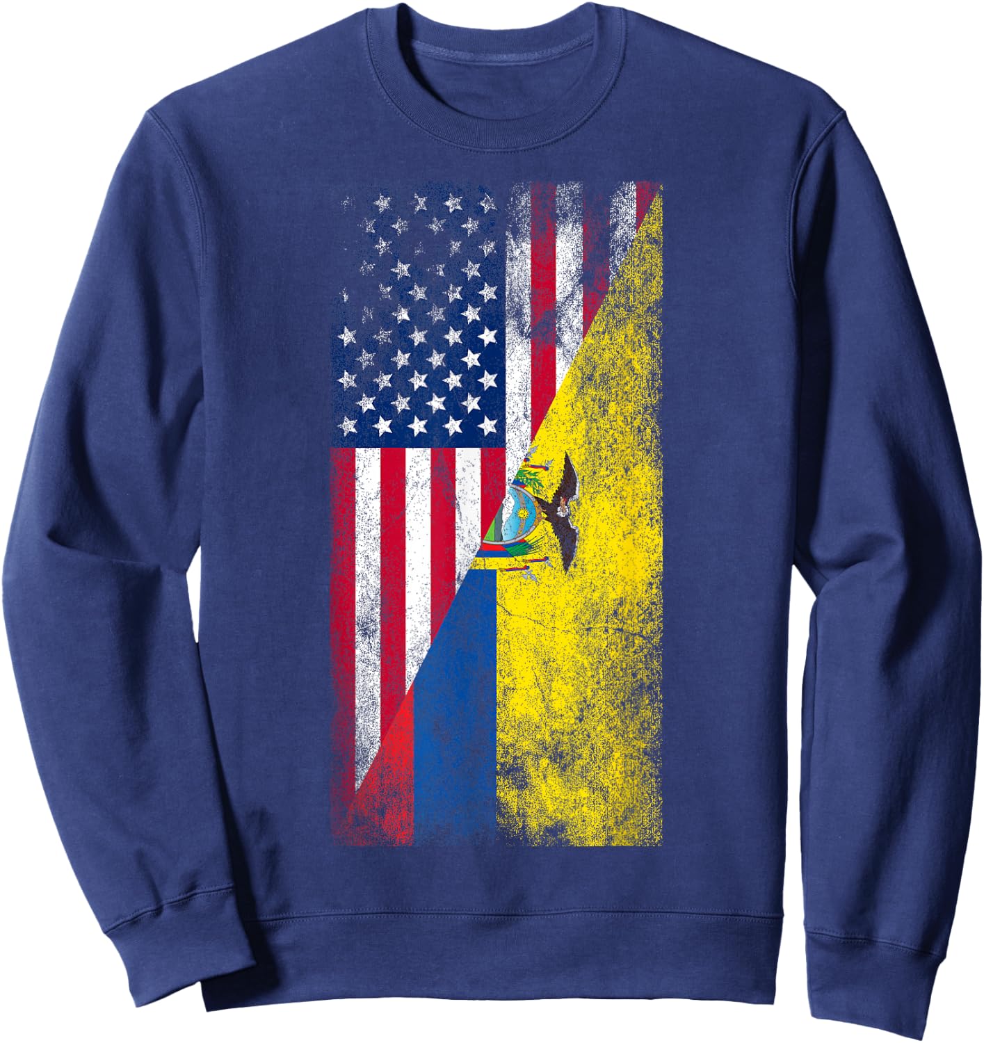 USA & Ecuador Flags - United States of America, Ecuadorian Sweatshirt - Sweatshirt | Navy
