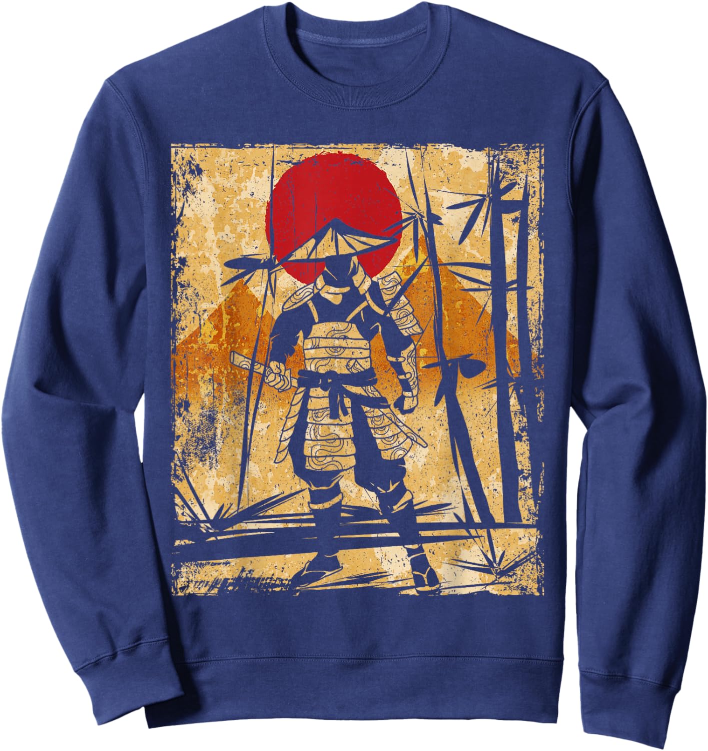 Samurai Japanese Art Vintage Fighter Retro Sweatshirt - Sweatshirt | Navy