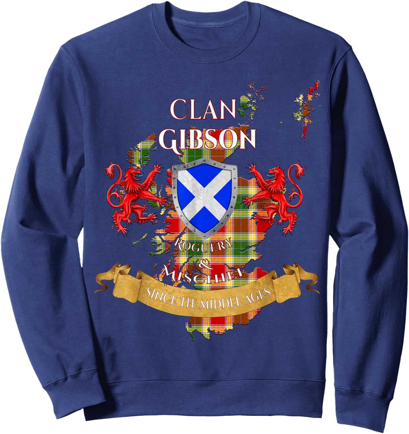 Gibson Scottish Family Clan Middle Ages Mischief Sweatshirt - Sweatshirt | Navy