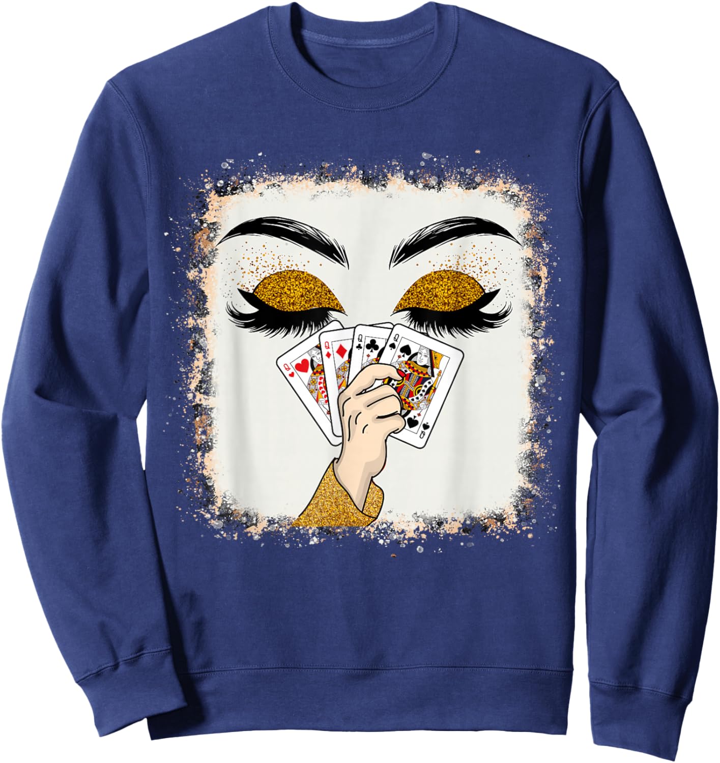 All Queens Playing Her Hand Card Game Casino Sweatshirt - Sweatshirt | Navy