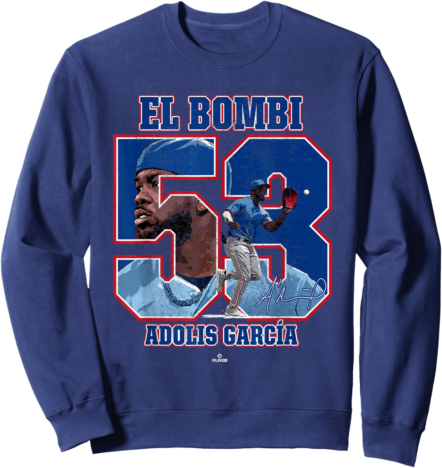 El Bombi Adolis Garcia Texas MLBPA Sweatshirt - Sweatshirt | Navy