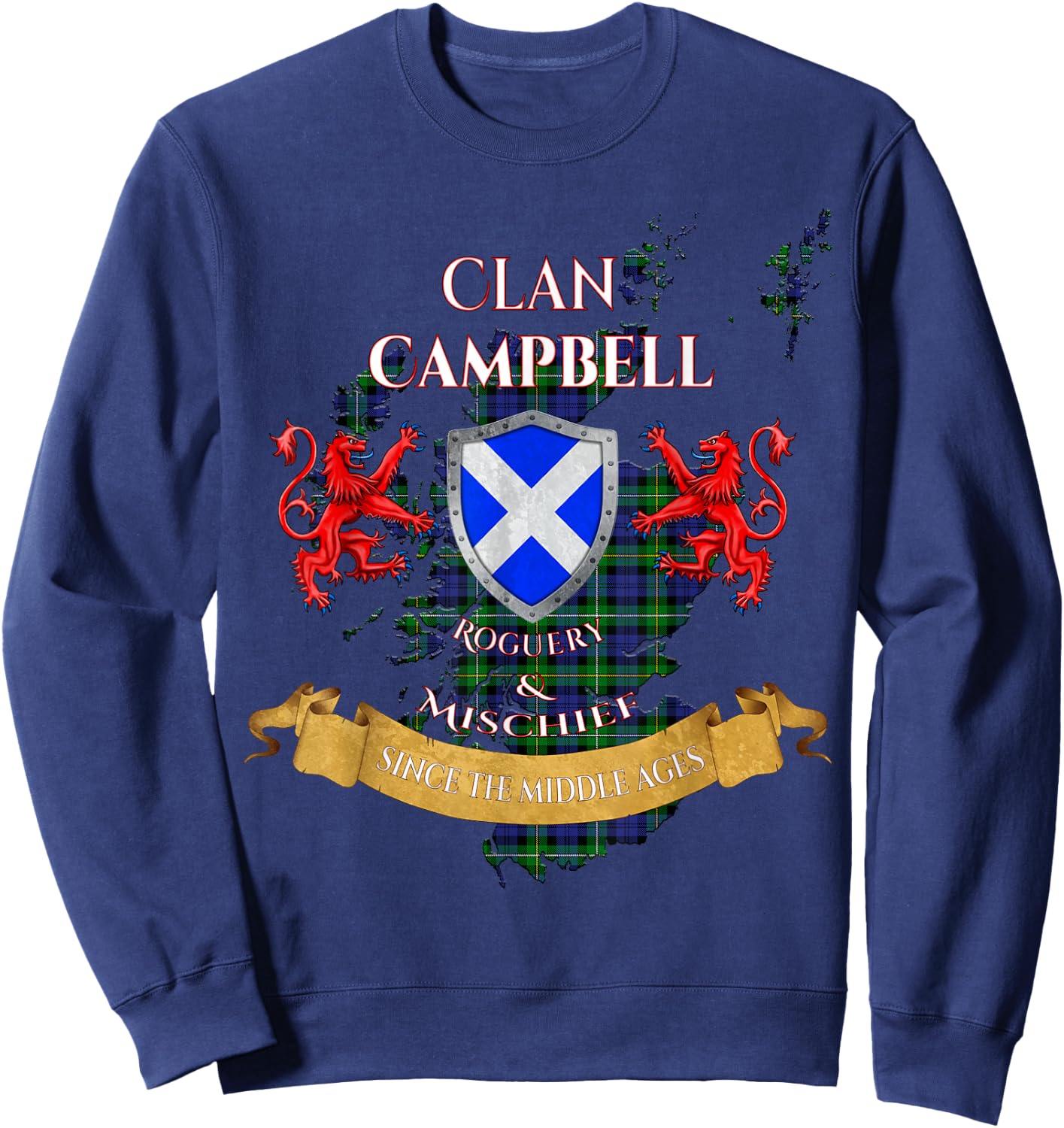 Campbell Loudoun Scottish Family Clan Middle Ages Mischief Sweatshirt - Sweatshirt | Navy