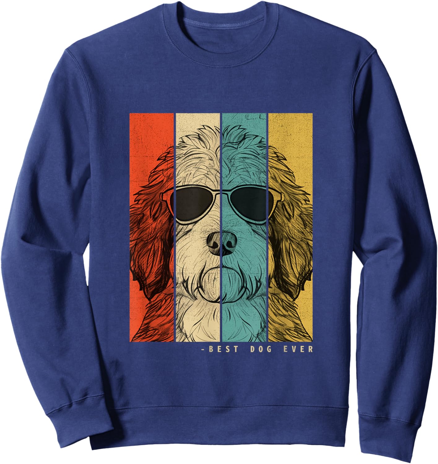 Vintage Saint Berdoodle Dog Mother Dad Children Men Women Sweatshirt - Sweatshirt | Navy