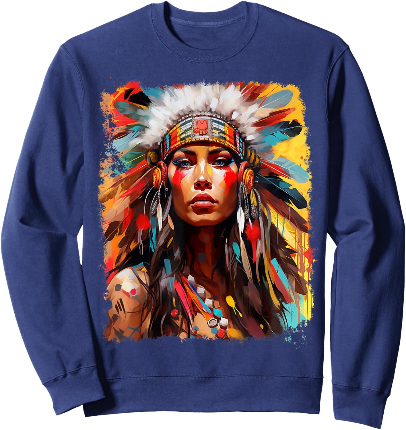 Native Indian Female Sweatshirt - Sweatshirt | Navy