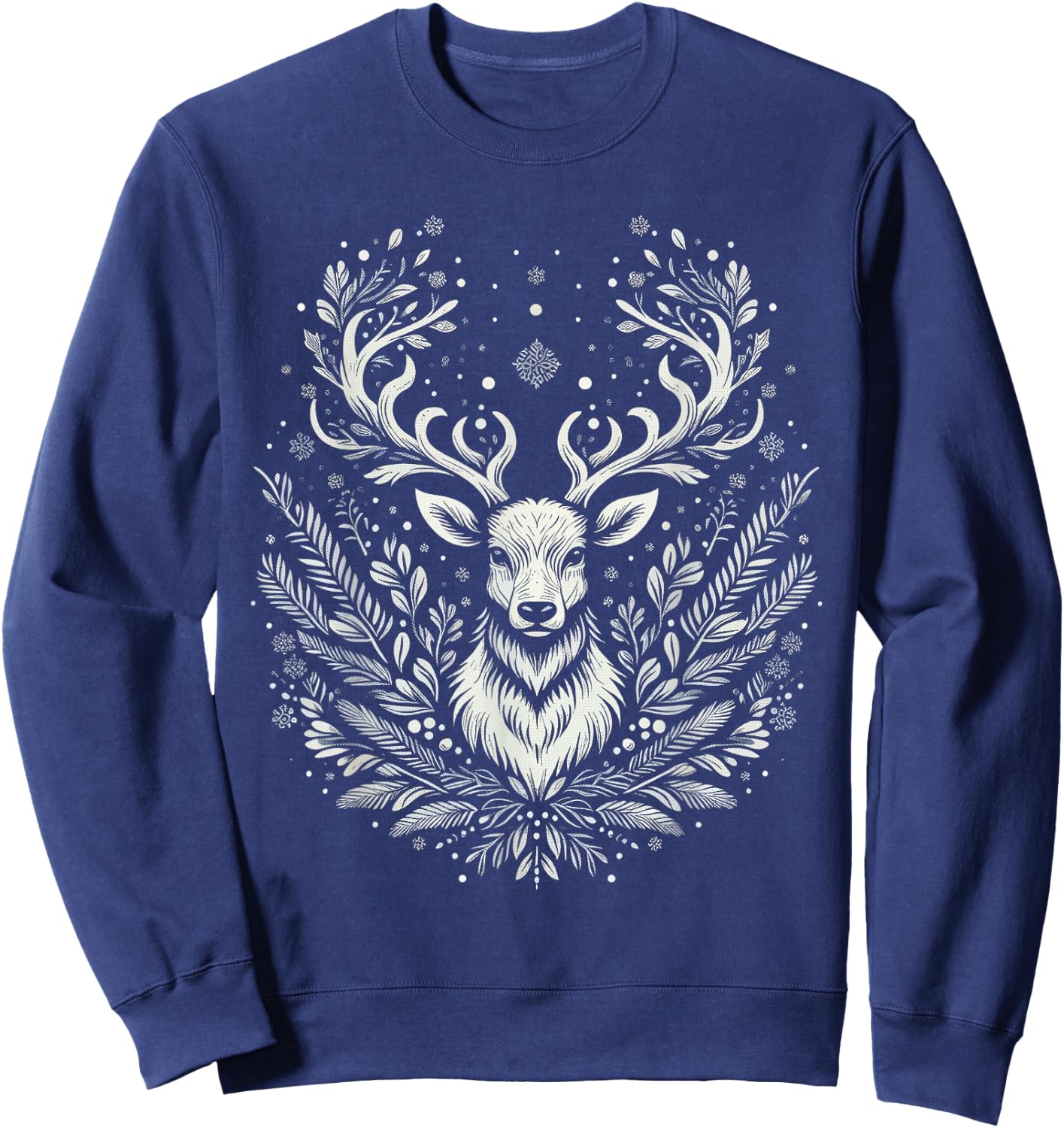 Christmas Reindeer Merry Christmas Xmas Morning Holiday Sweatshirt - Sweatshirt | Navy