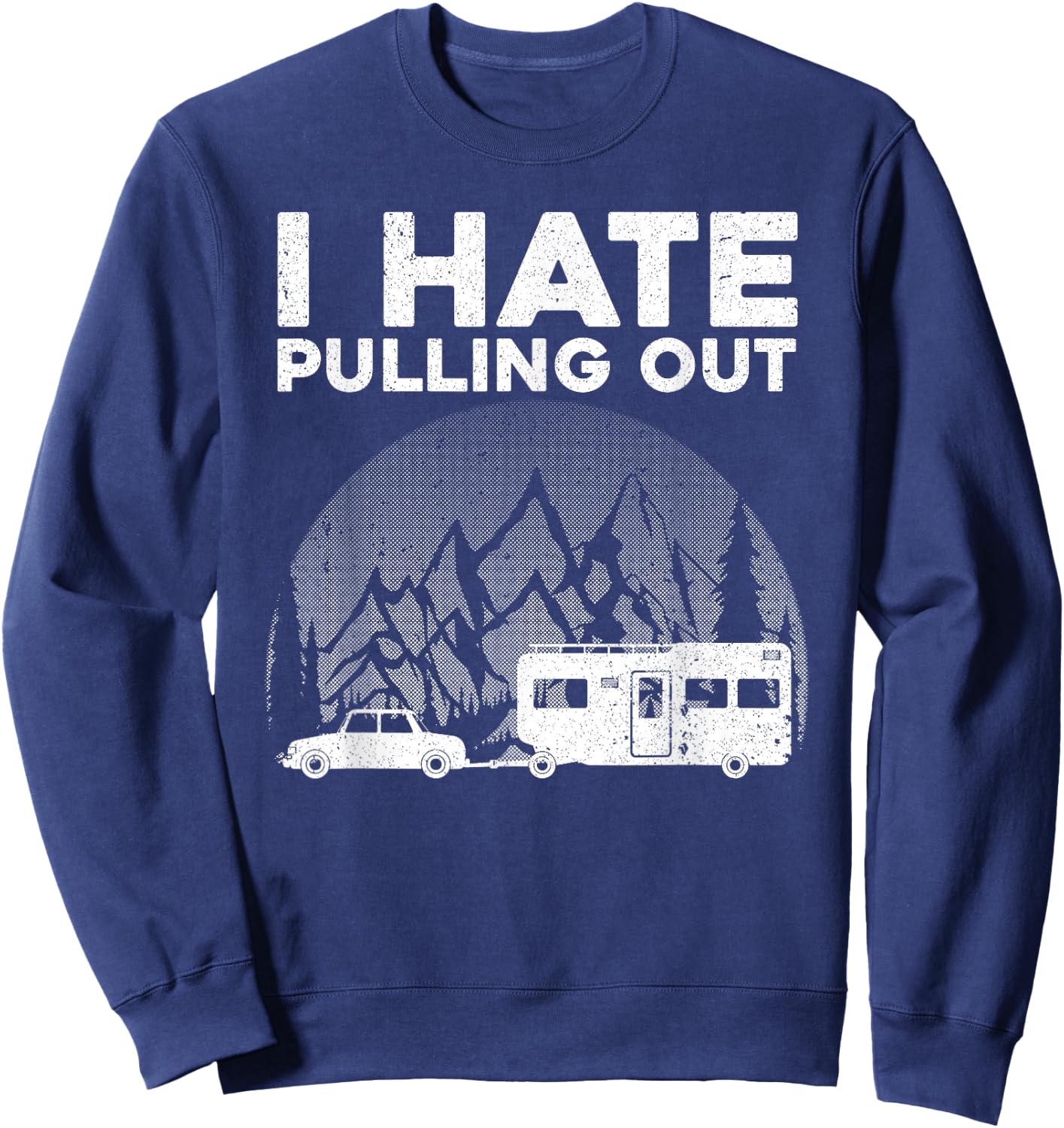Funny Camping Art Women Kids Camping Trailer Camper Sweatshirt - Sweatshirt | Navy