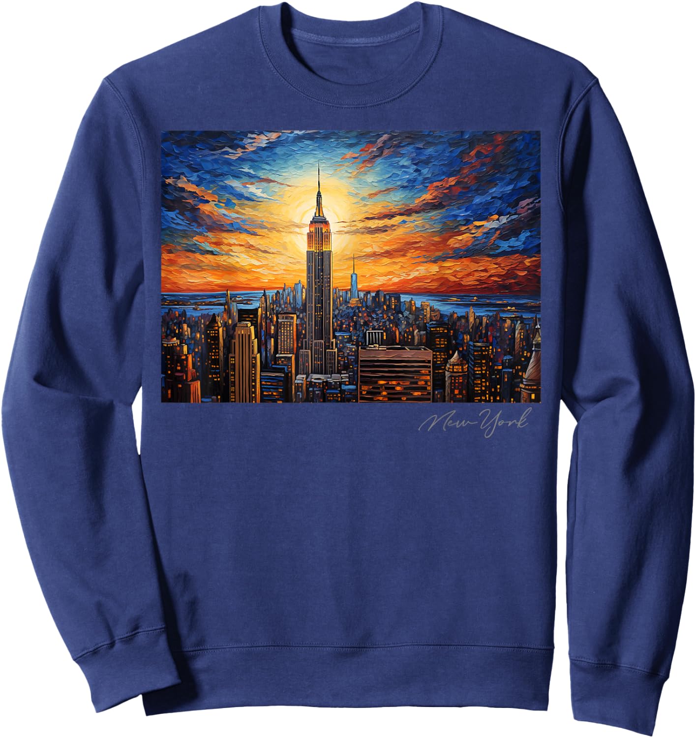 City of New York Retro NYC NY Art Travel Vintage Souvenir Sweatshirt - Sweatshirt | Navy