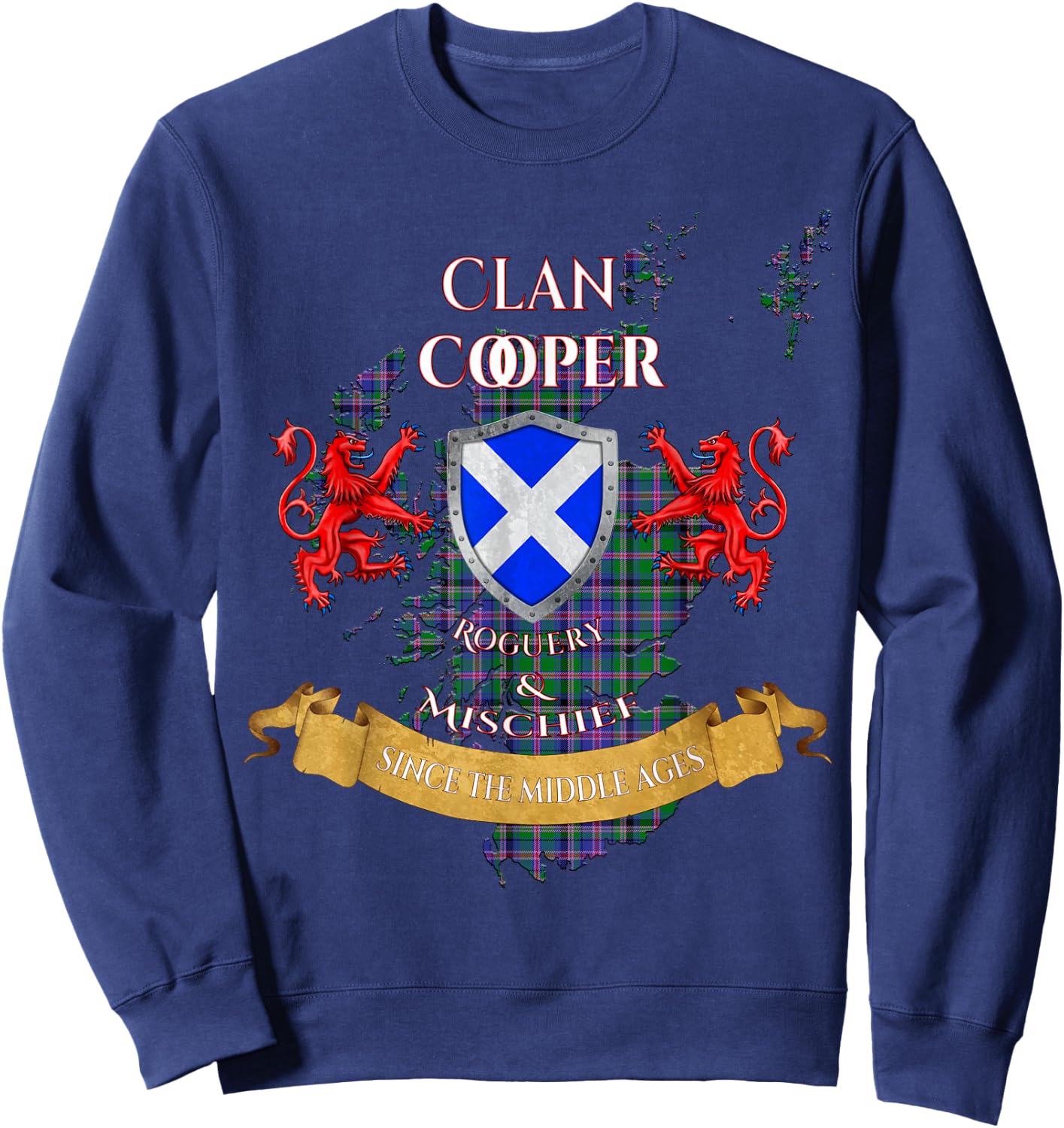 Cooper Scottish Family Clan Middle Ages Mischief Sweatshirt - Sweatshirt | Navy