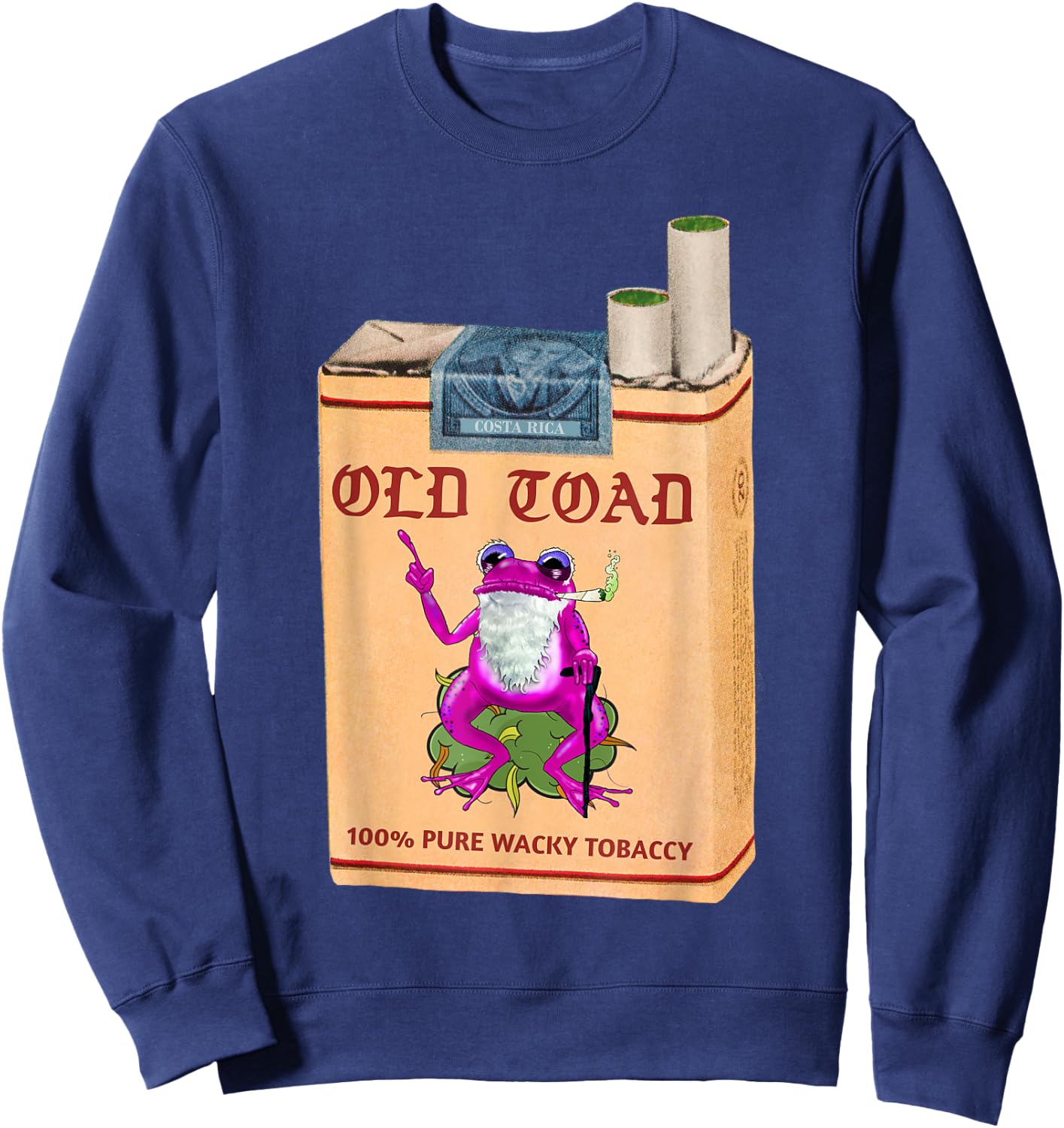 Poison Dart Frogs Retro Vintage Cannabis Cigarette Fifties Sweatshirt - Sweatshirt | Navy