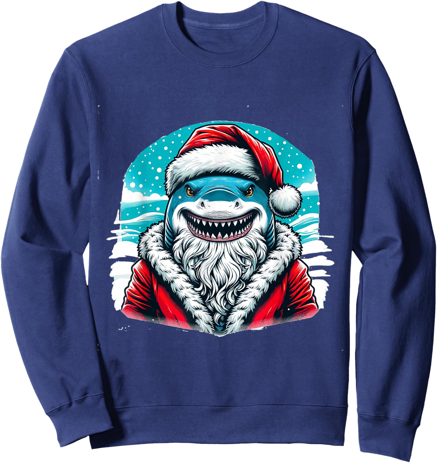 Santa Jaws Festive Shark Sweatshirt - Sweatshirt | Navy