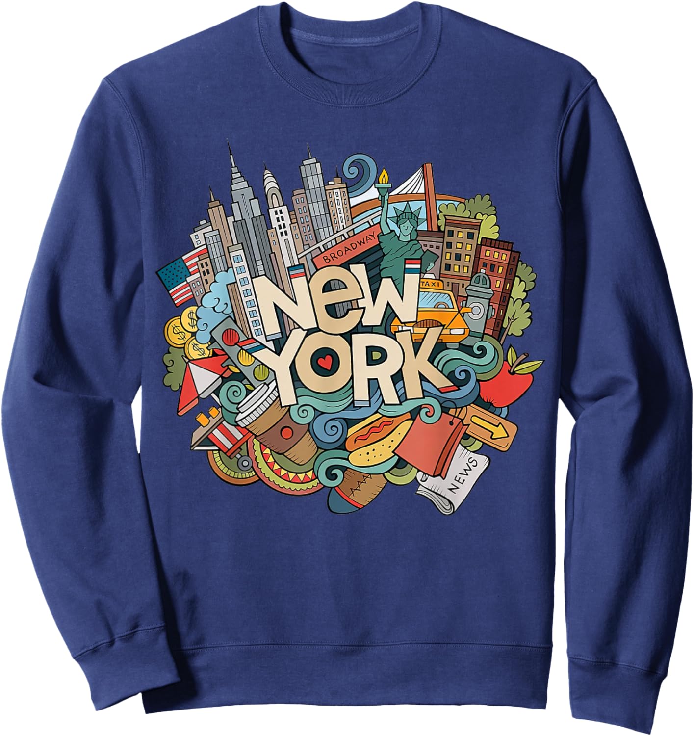 New York City NYC Iconic Skyline Big Apple Gift Souvenir Sweatshirt - Sweatshirt | Navy