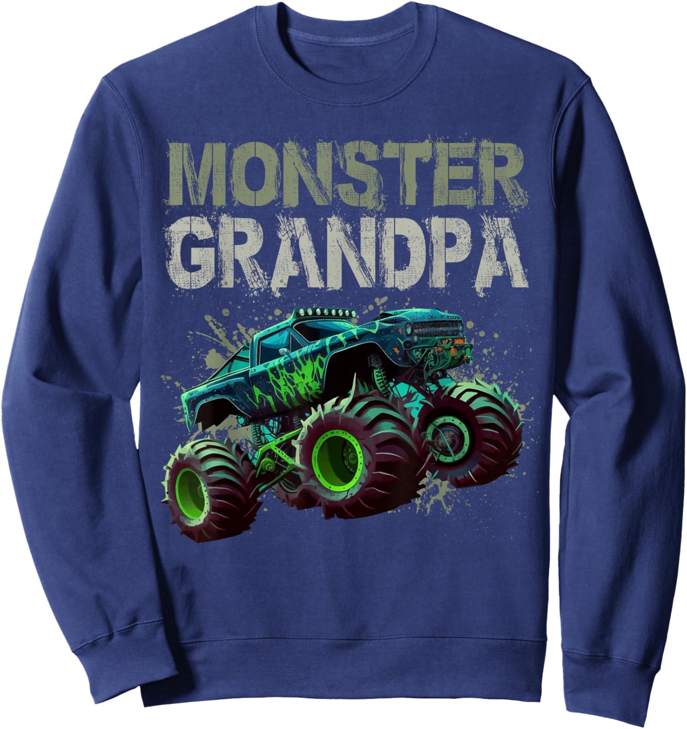 Monster Truck Grandpa Family Matching Monster Truck Lovers Sweatshirt - Sweatshirt | Navy