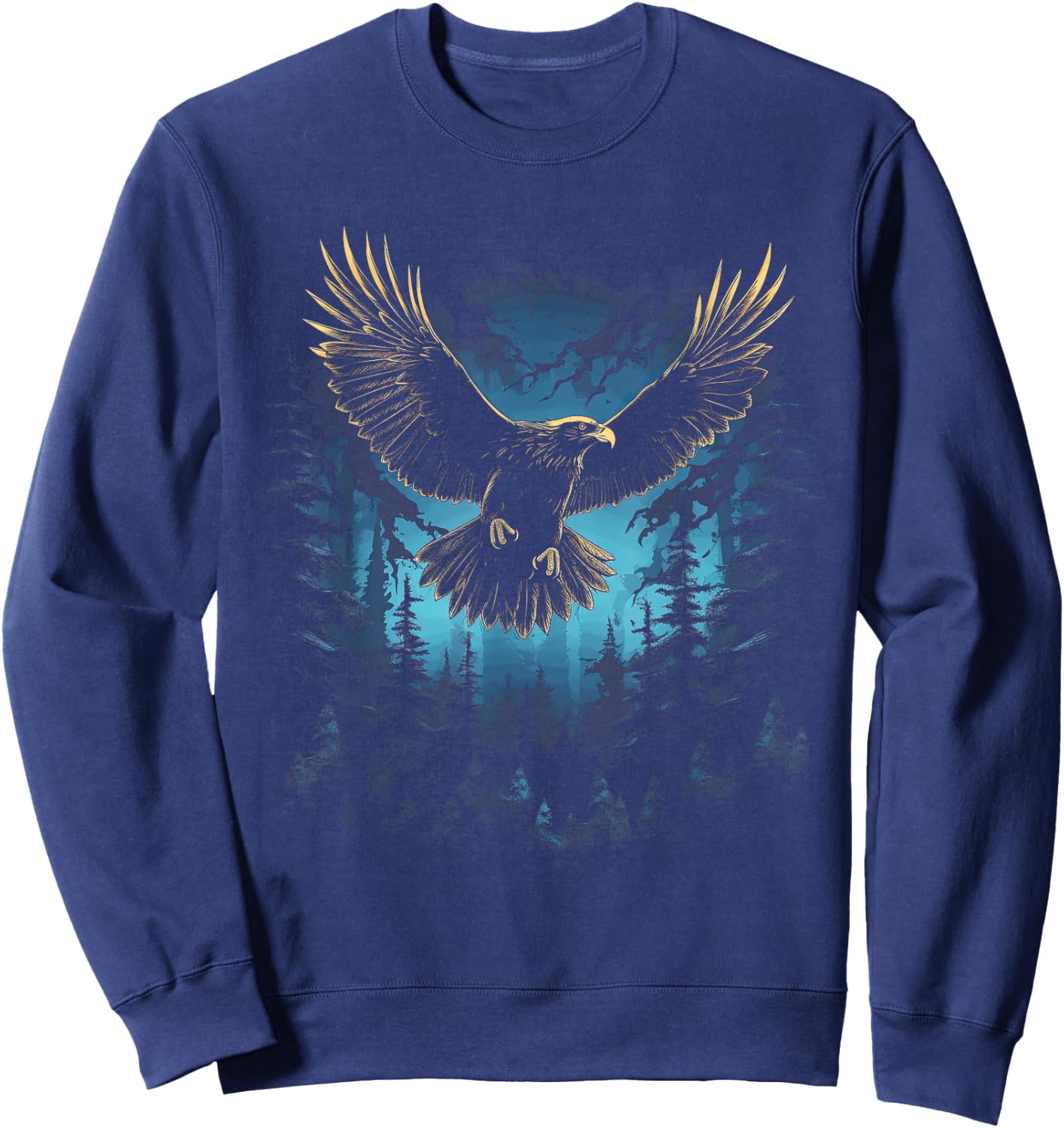 Eagle Forest Animal Wildlife Sweatshirt - Sweatshirt | Navy