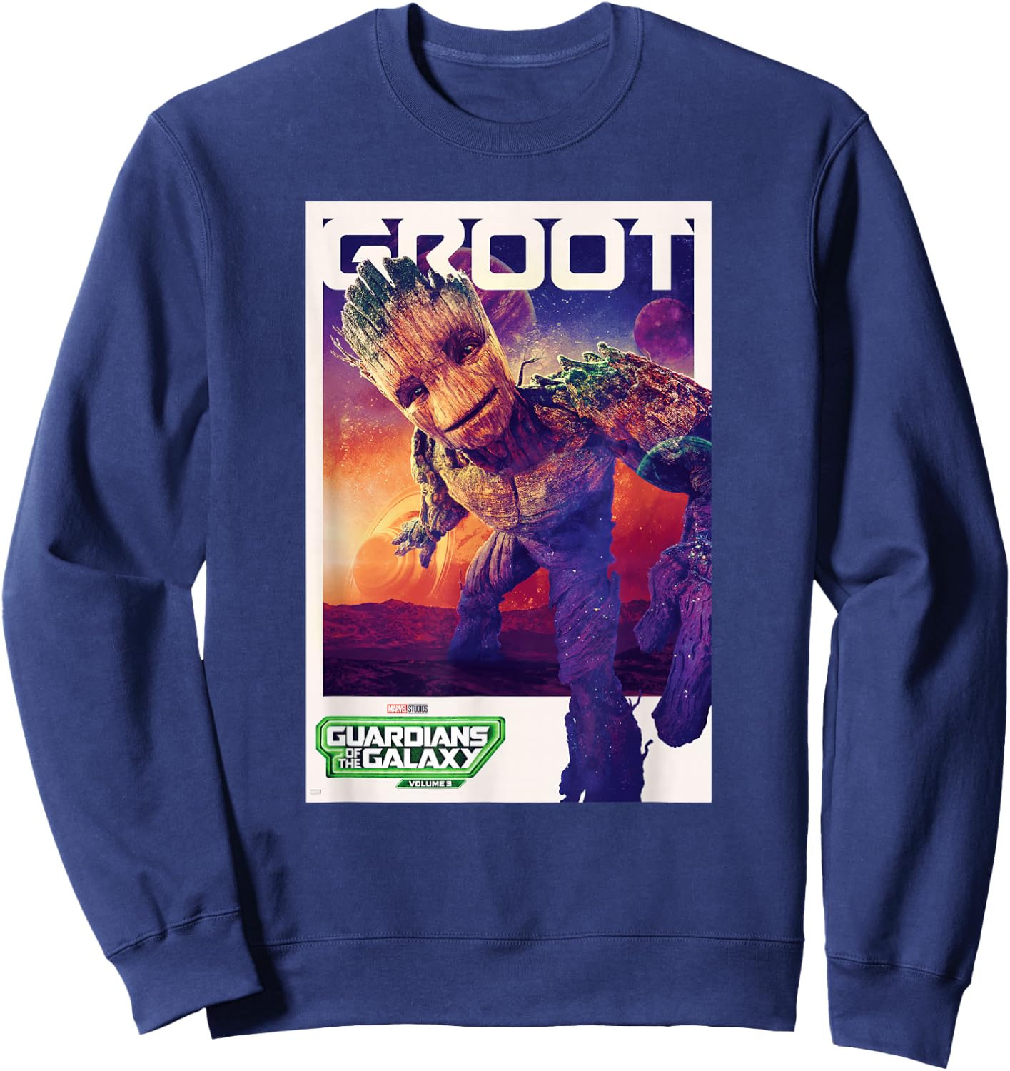 Marvel Guardians of the Galaxy Volume 3 Groot Poster Sweatshirt - Sweatshirt | Navy