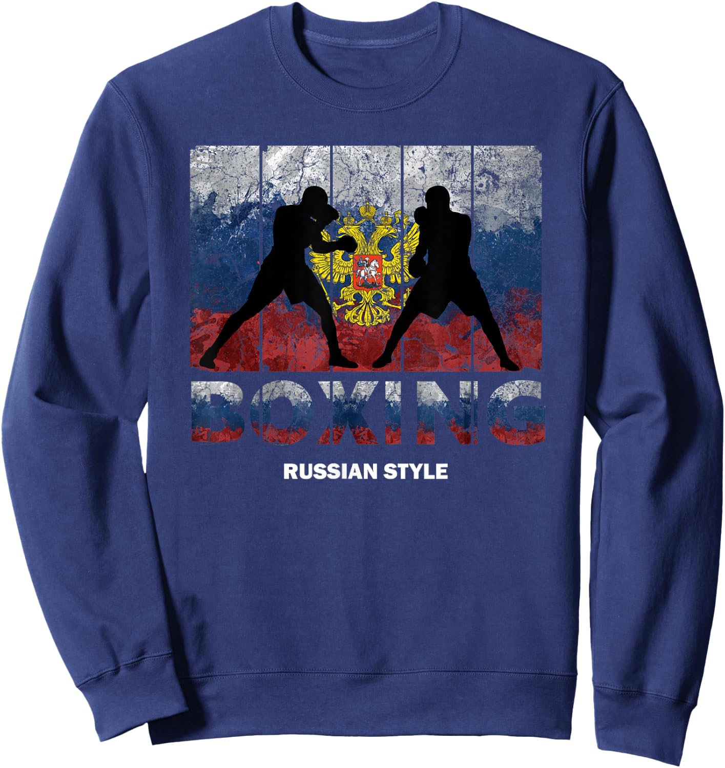 Russian Vintage style boxing Great Boxing Russia Sweatshirt - Sweatshirt | Navy