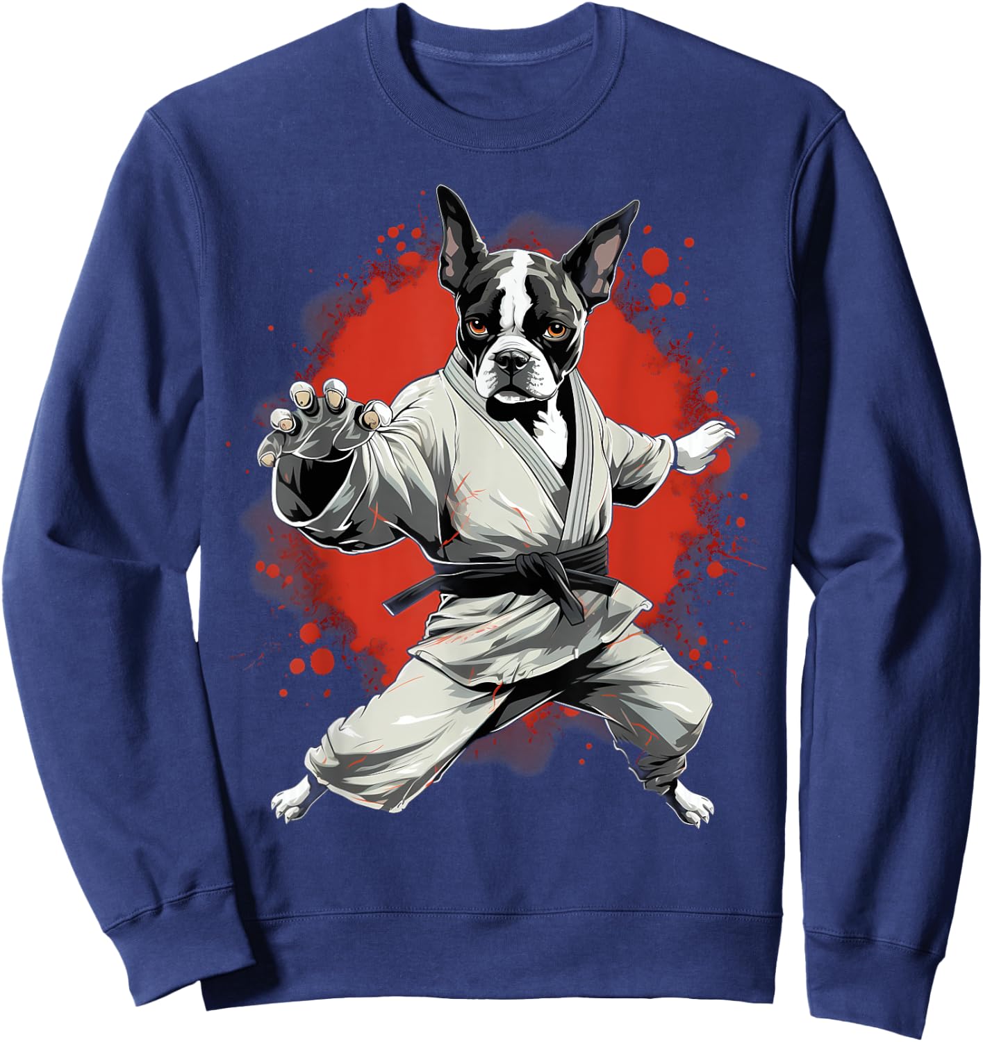 MMA Boston Terrier Dog Karate Sweatshirt - Sweatshirt | Navy