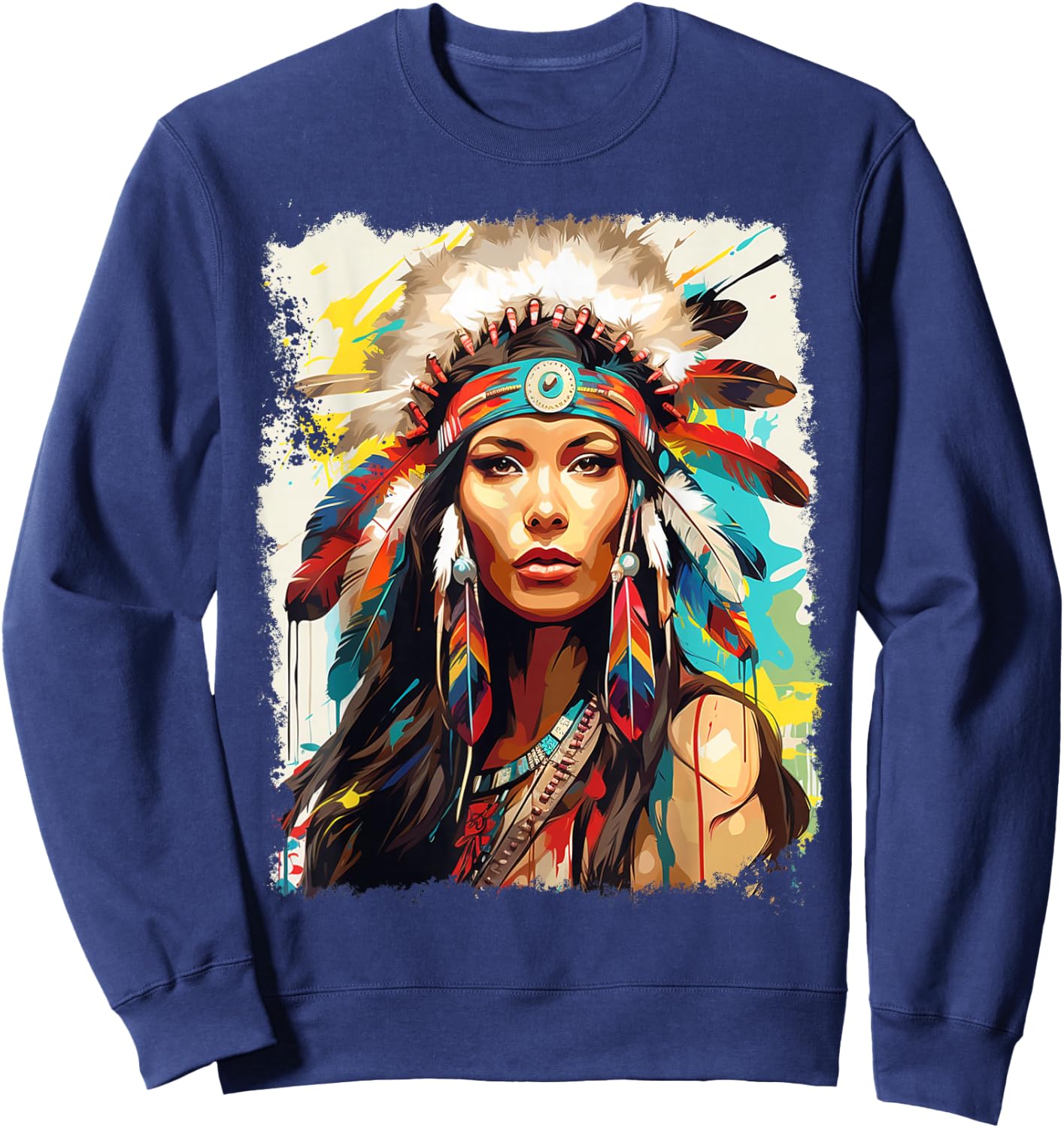 Native Indian Women Sweatshirt - Sweatshirt | Navy
