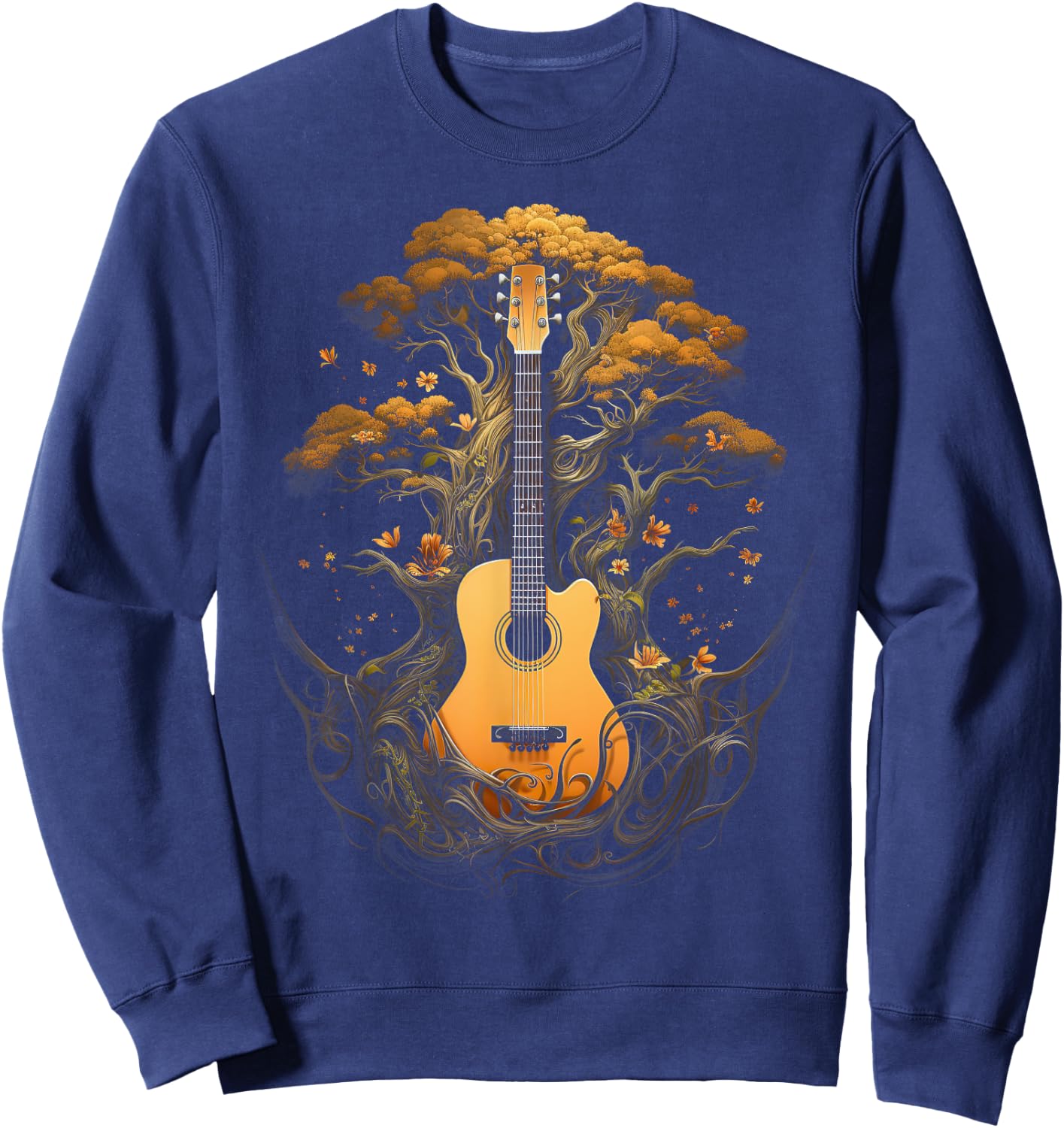 Acoustic Guitar Tree Of Life Sweatshirt - Sweatshirt | Navy