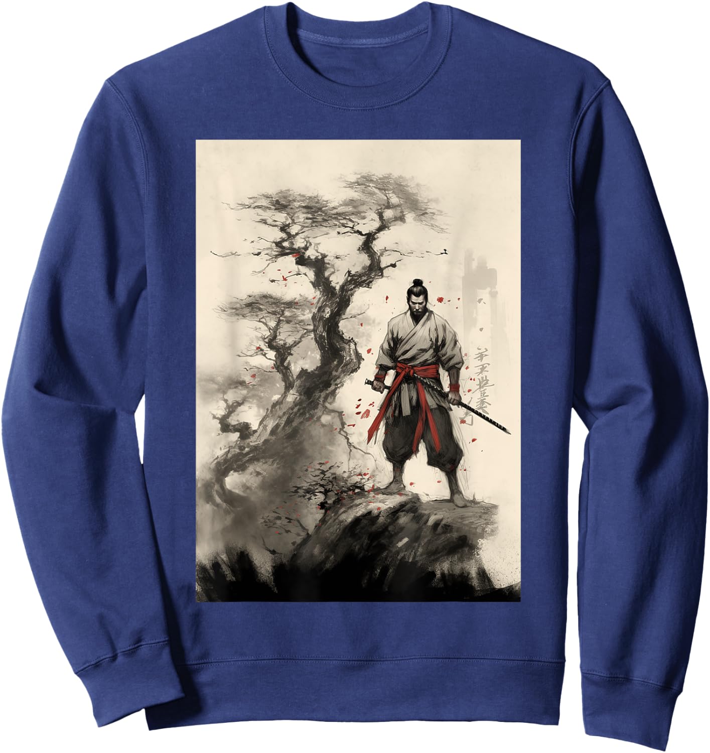 Samurai's Triumph Over the Great Dragon - Bushido Spirit Sweatshirt - Sweatshirt | Navy