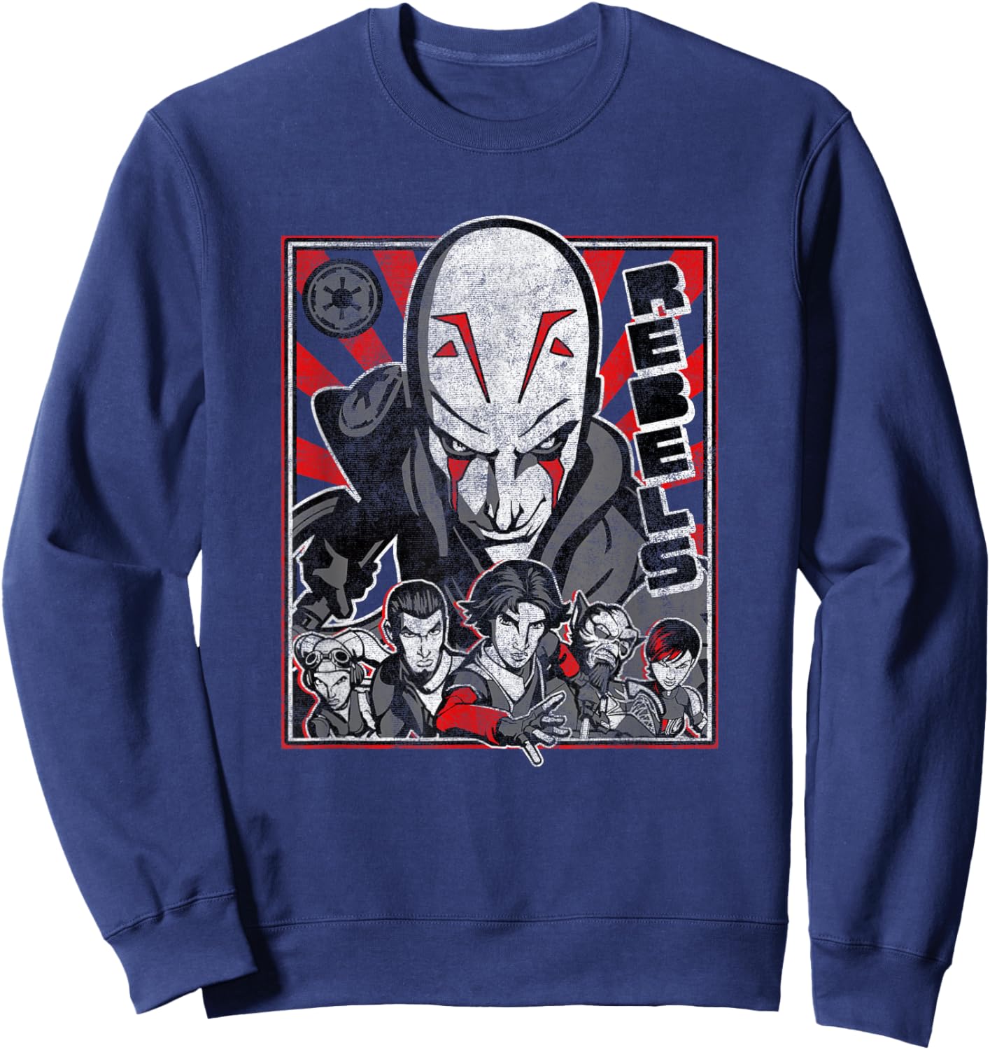 Star Wars Rebels Grand Inquisitor Over Rebels Team Poster Sweatshirt - Sweatshirt | Navy