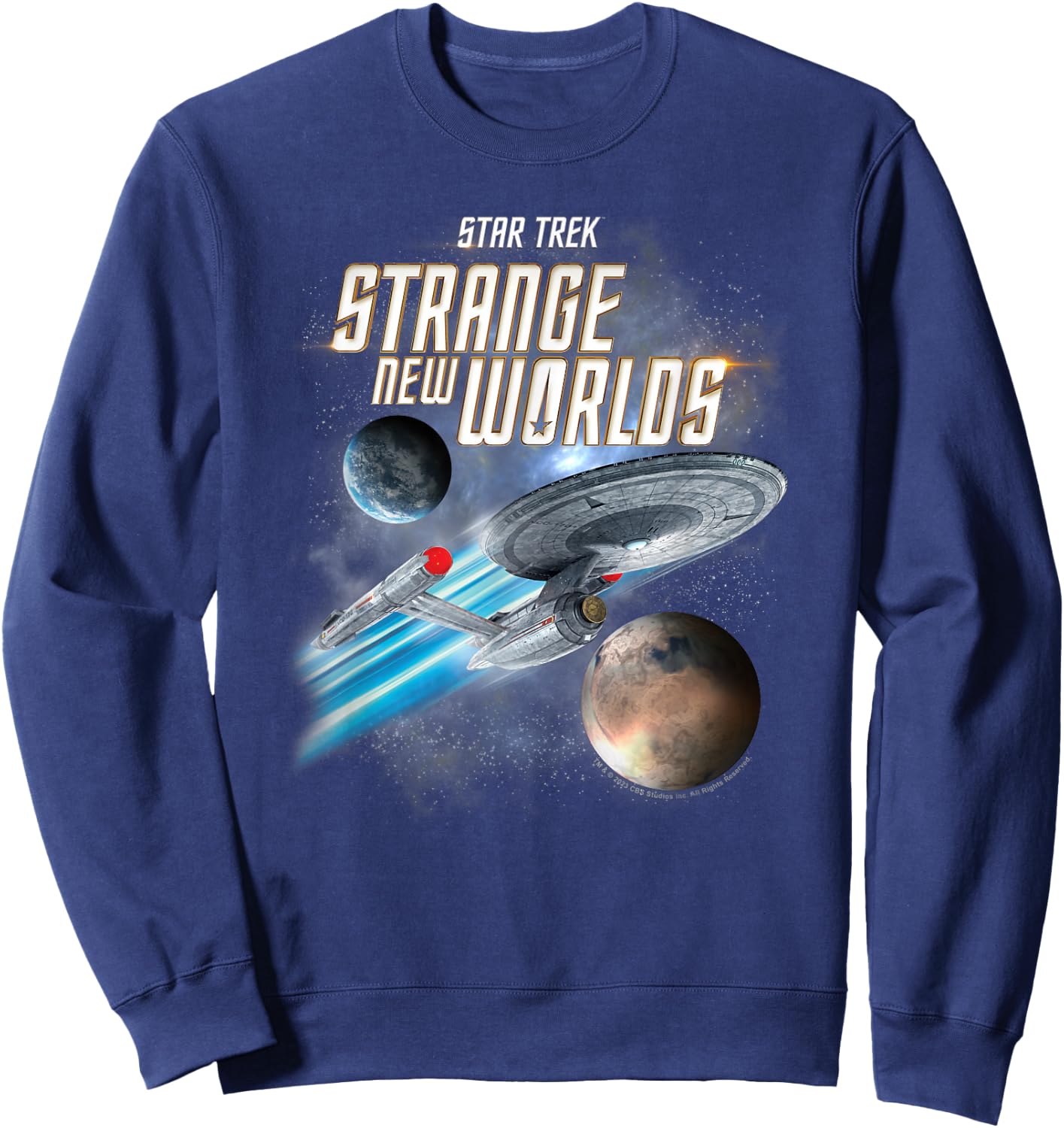 Star Trek Strange New Worlds Enterprise Sweatshirt - Sweatshirt | Navy