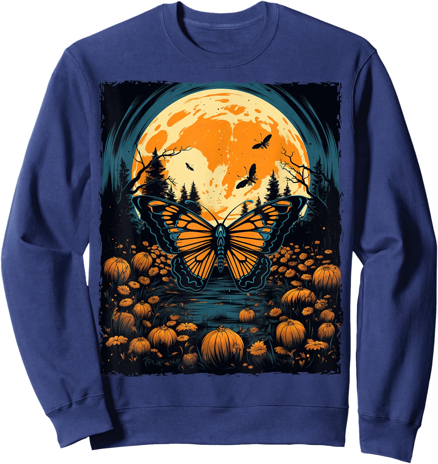 Monarch Butterfly Halloween Sweatshirt - Sweatshirt | Navy