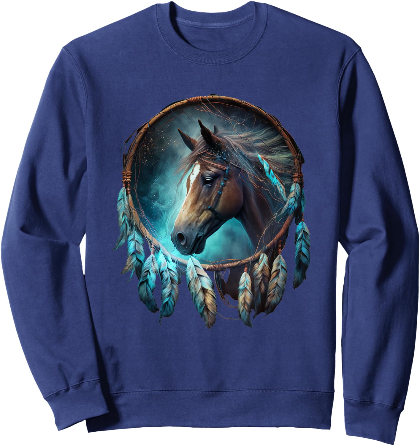 Dream Catcher Horse Dreaming Dream for a Esotericist Sweatshirt - Sweatshirt | Navy
