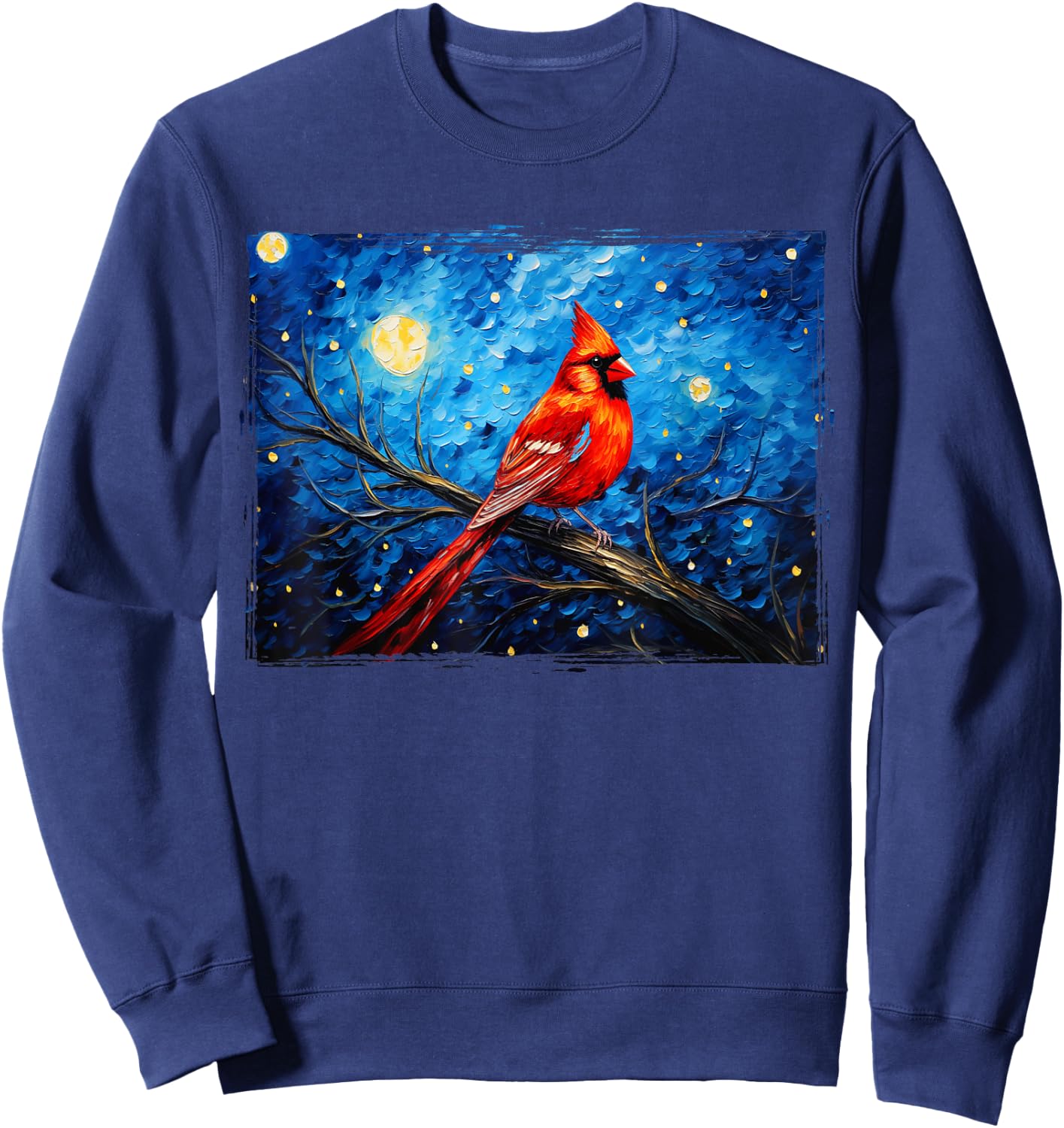 Red Cardinal Bird Flower North Carolina Virginia Sweatshirt - Sweatshirt | Navy