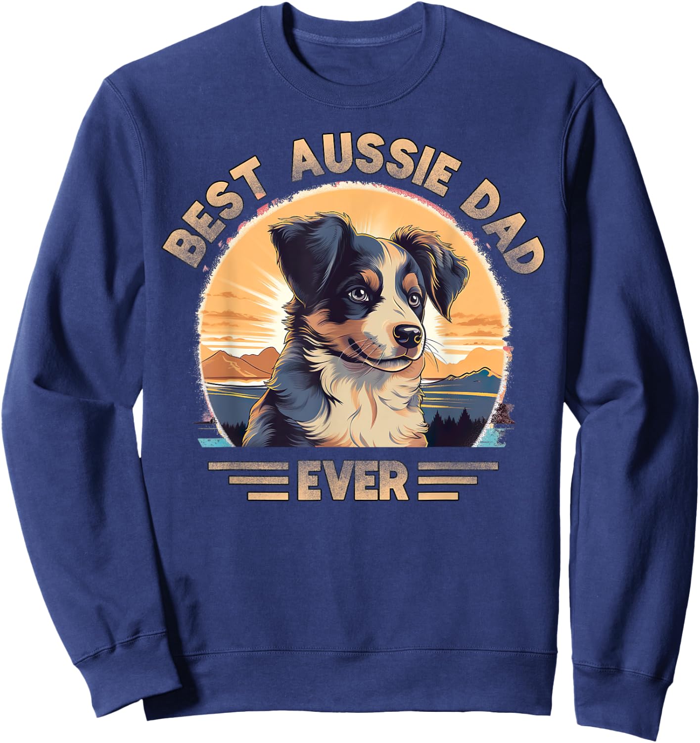 Aussie DAD Australian Shepherd Sweatshirt - Sweatshirt | Navy