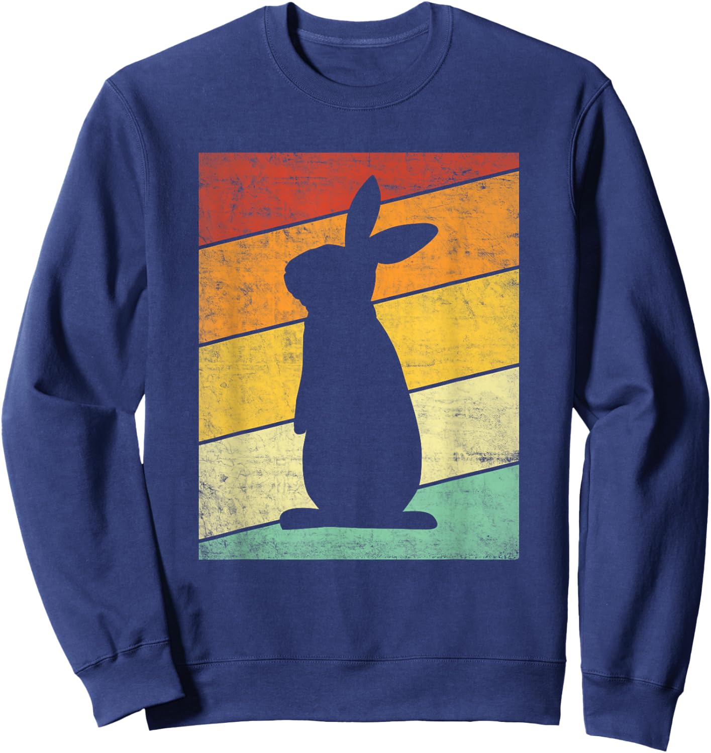 Rabbit Retro Shirt Women Men Vintage 80s Style Bunny Lover Sweatshirt - Sweatshirt | Navy
