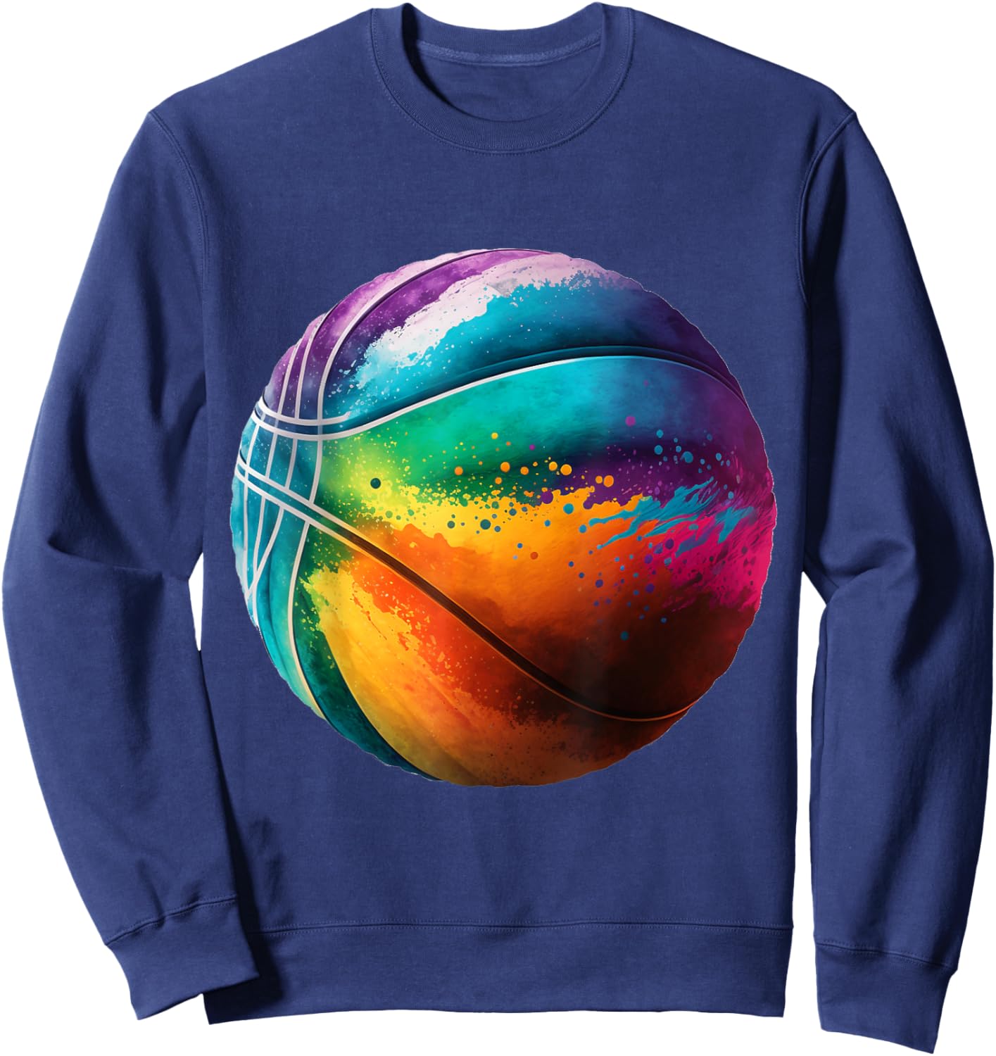 Basketball stuff attire tie dye for a teen girl boys player Sweatshirt - Sweatshirt | Navy
