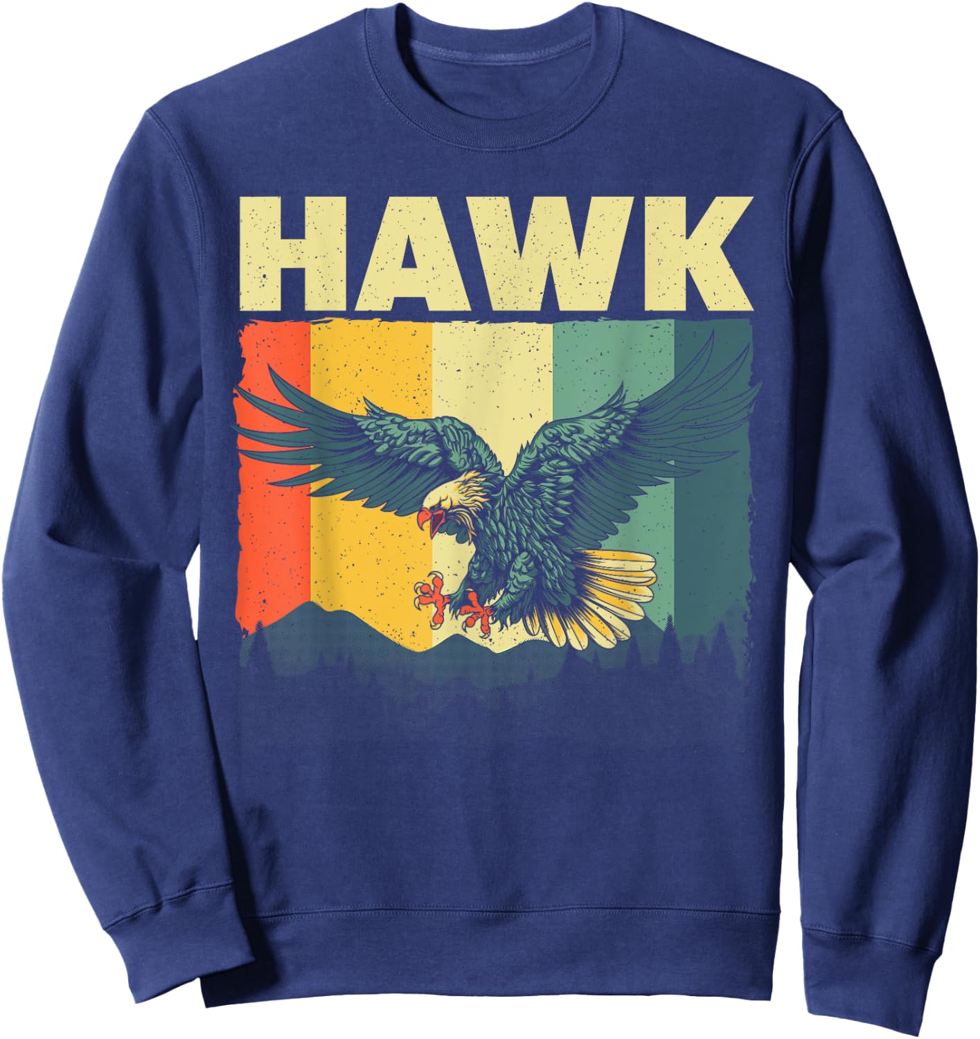 Cute Hawk Design Women Kids Bird Vintage Hawk Lovers Sweatshirt - Sweatshirt | Navy