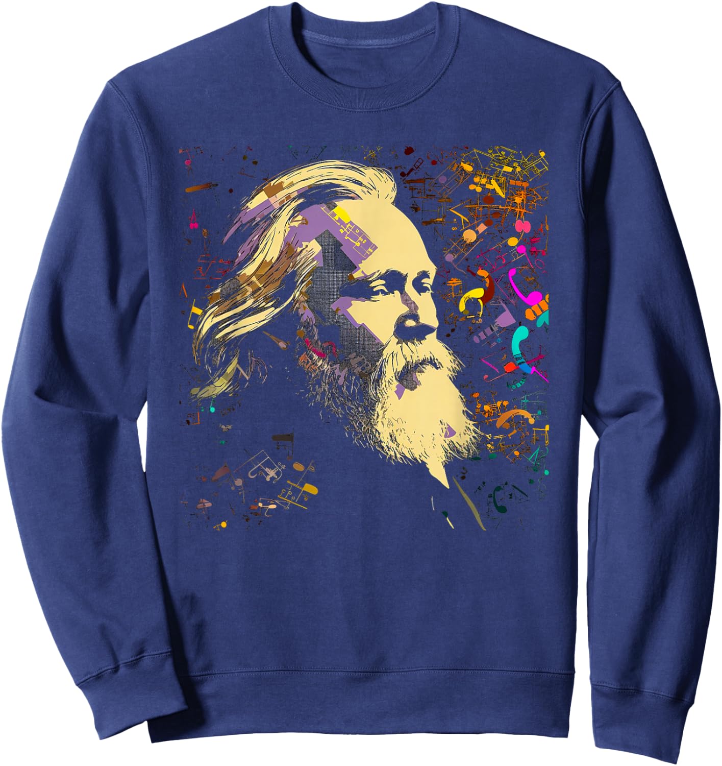 Pop Art Johannes Brahms Music Composer Piano Sweatshirt - Sweatshirt | Navy
