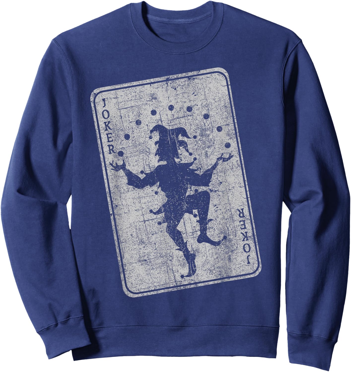 Joker playing card jester poker player halloween costume Sweatshirt - Sweatshirt | Navy