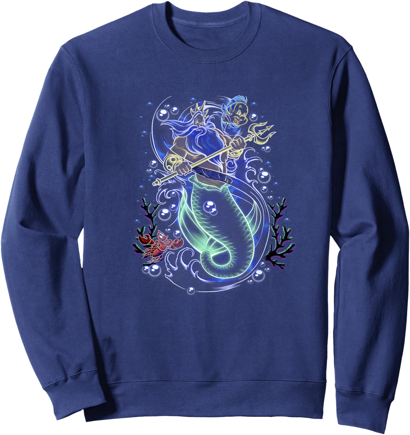 Disney The Little Mermaid King Triton Sea Storm Sweatshirt - Sweatshirt | Navy