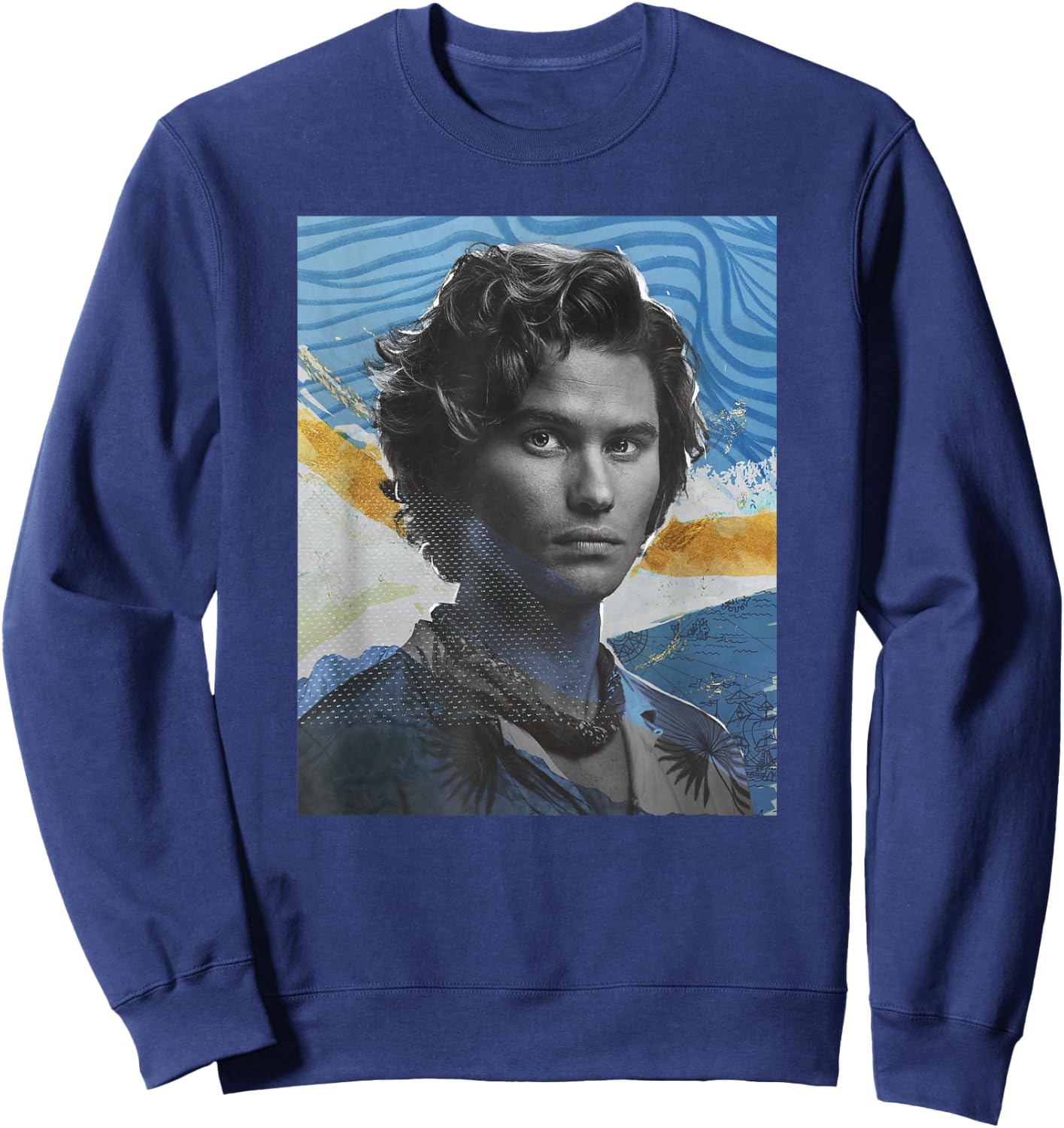 Outer Banks Season 3 John B Mixed Media Collage Portrait Sweatshirt - Sweatshirt | Navy