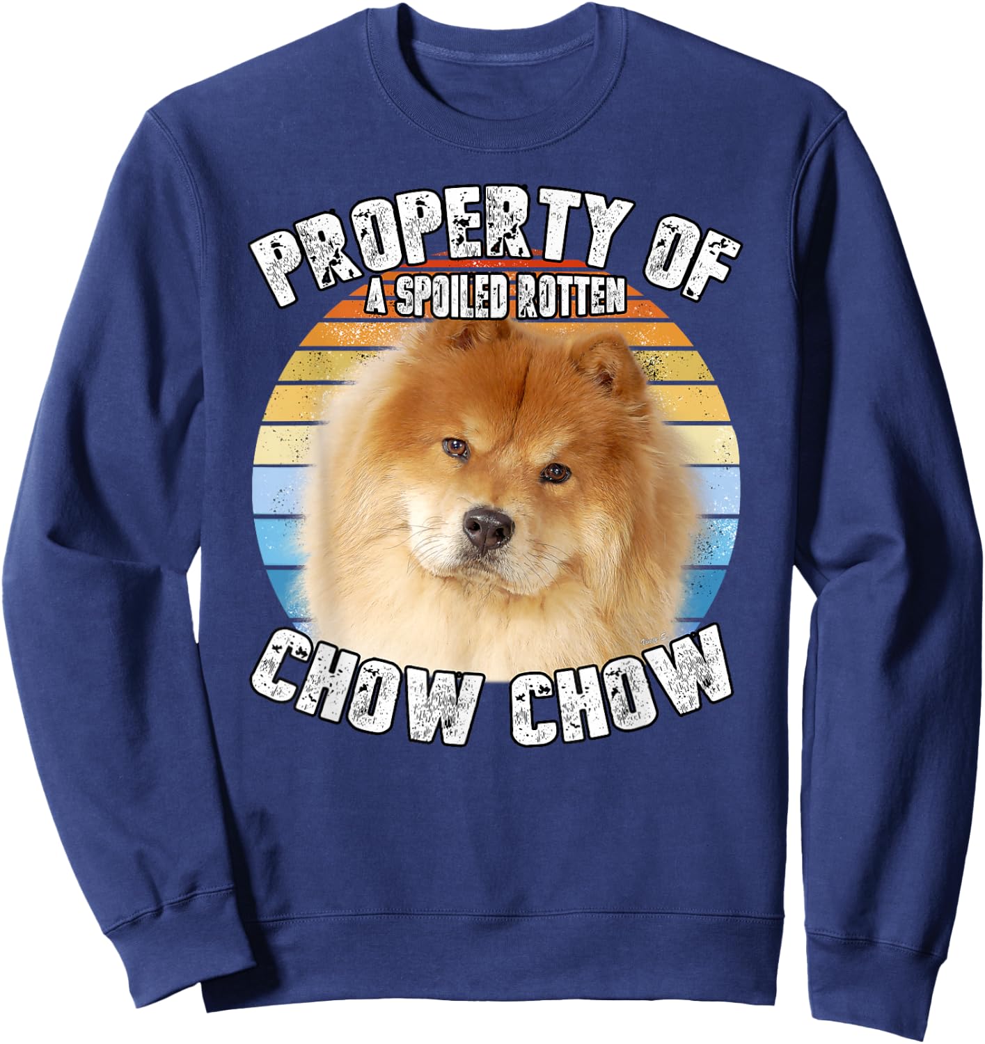 Chow Chow Red Retro Property Of Sweatshirt - Sweatshirt | Navy