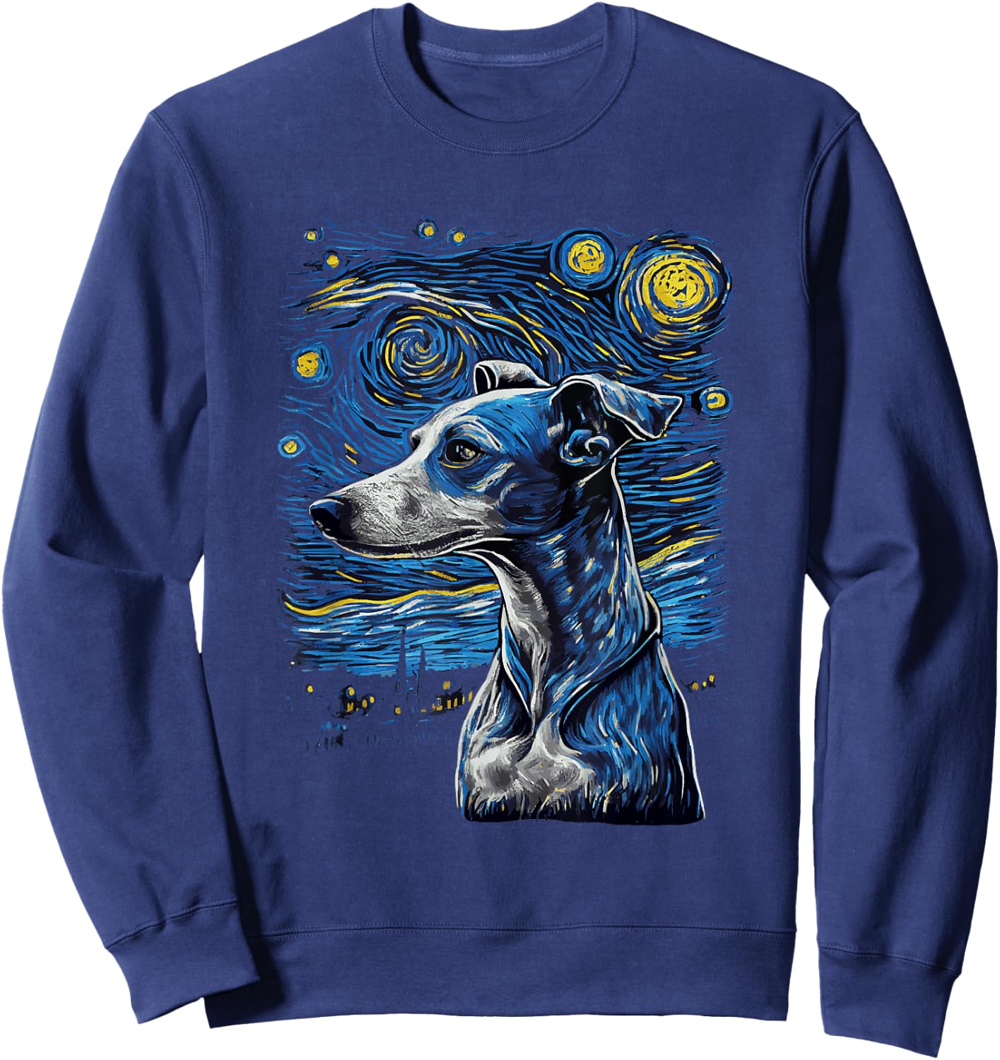 Greyhound Starry Night Galgo Espanol Sweatshirt - Sweatshirt | Navy