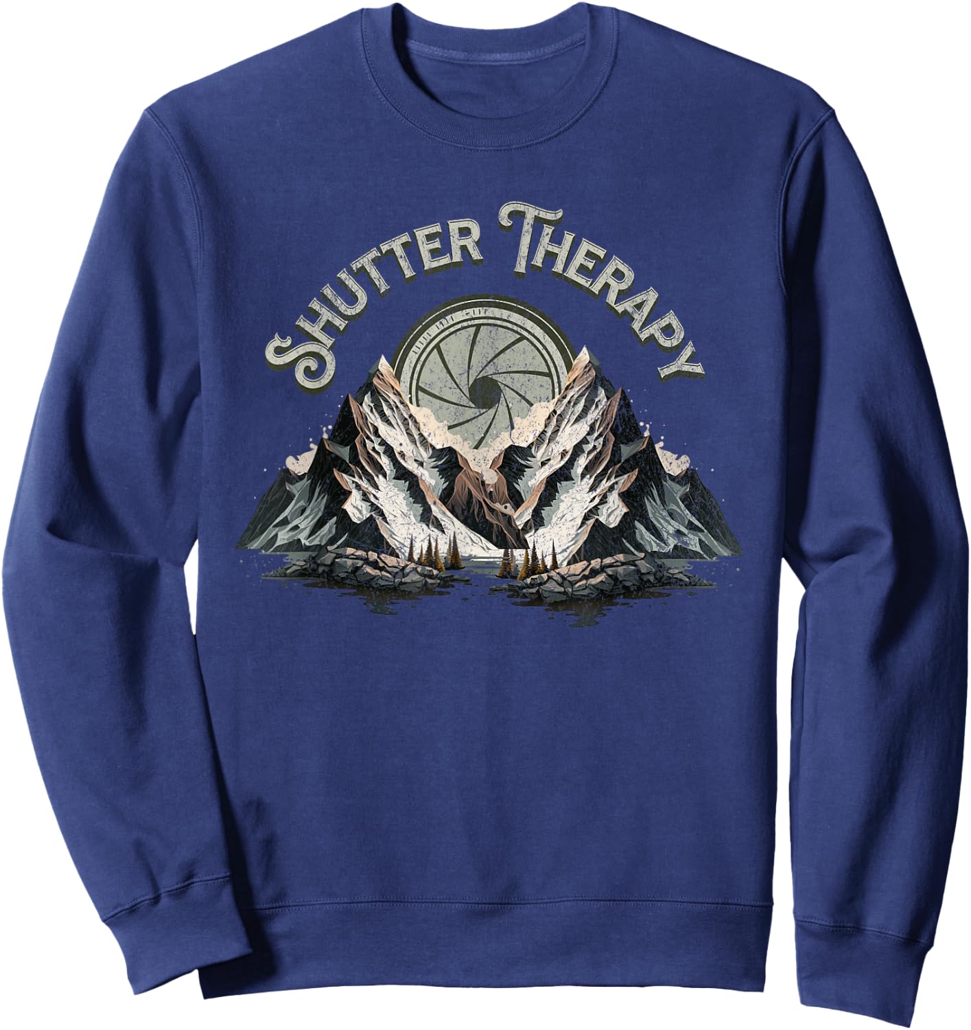 Shutter Therapy Photography Photographer 35 mm ISO Vintage Sweatshirt - Sweatshirt | Navy