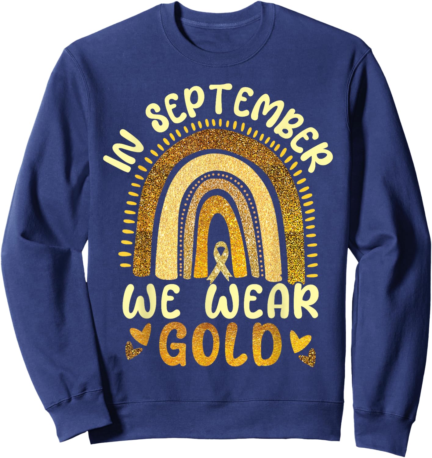 Childhood Cancer Awareness Rainbow Sweatshirt - Sweatshirt | Navy